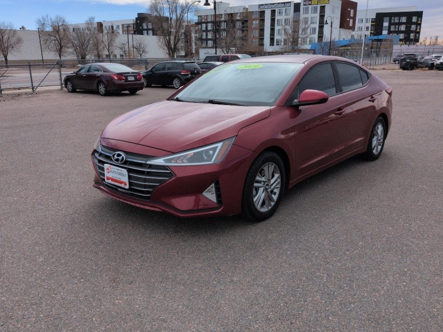 2019 RED Hyundai Elantra LIMITED (KMHD84LF6KU) with an 4 Cyl, 2.0L engine, Automatic transmission, located at 10890 W. Colfax Ave., Lakewood, CO, 80215, (303) 274-7692, 39.739914, -105.120132 - Photo#0