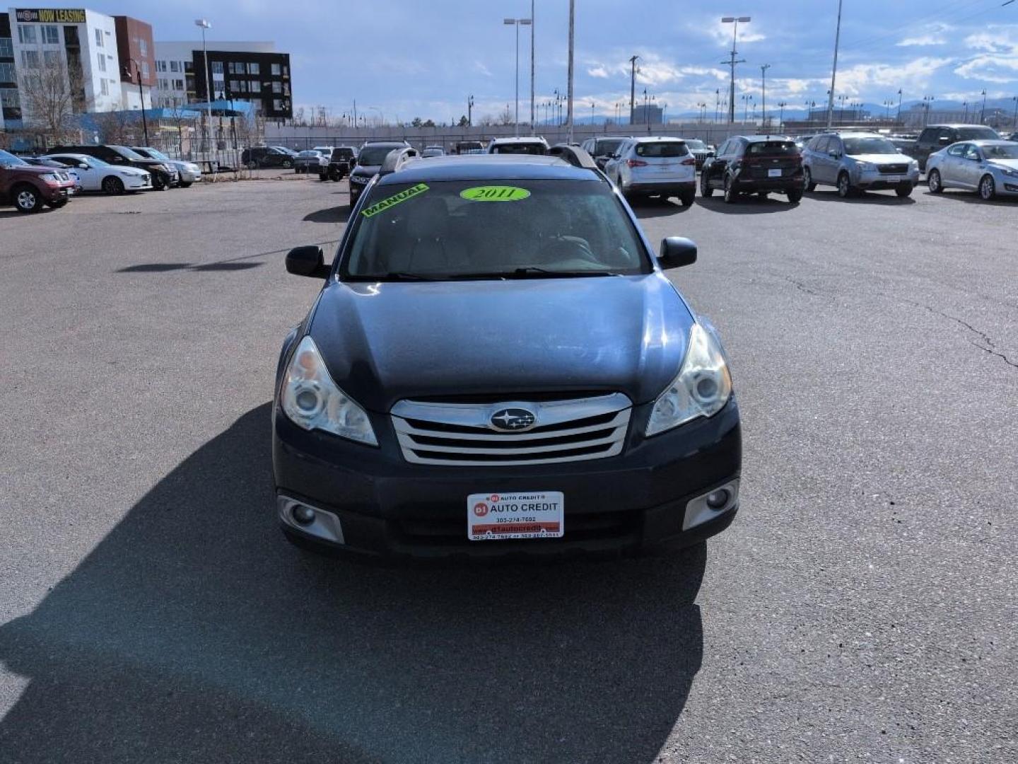 2011 BLUE Subaru Outback 2.5i Premium (4S4BRBGC5B1) with an 4 Cyl, 2.5L engine, Manual transmission, located at 10890 W. Colfax Ave., Lakewood, CO, 80215, (303) 274-7692, 39.739914, -105.120132 - Photo#1