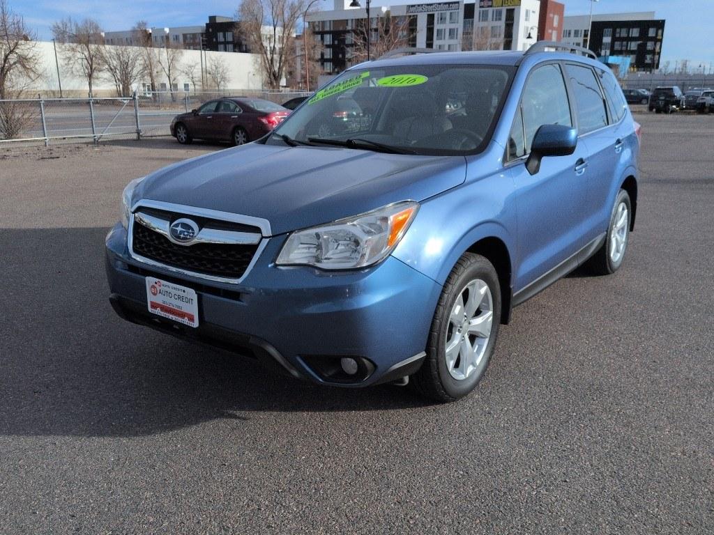 2015 BLUE Subaru Forester 2.5i Limited (JF2SJAHC0FH) with an 4 Cyl, 2.5L engine, Automatic transmission, located at 10890 W. Colfax Ave., Lakewood, CO, 80215, (303) 274-7692, 39.739914, -105.120132 - Photo#0