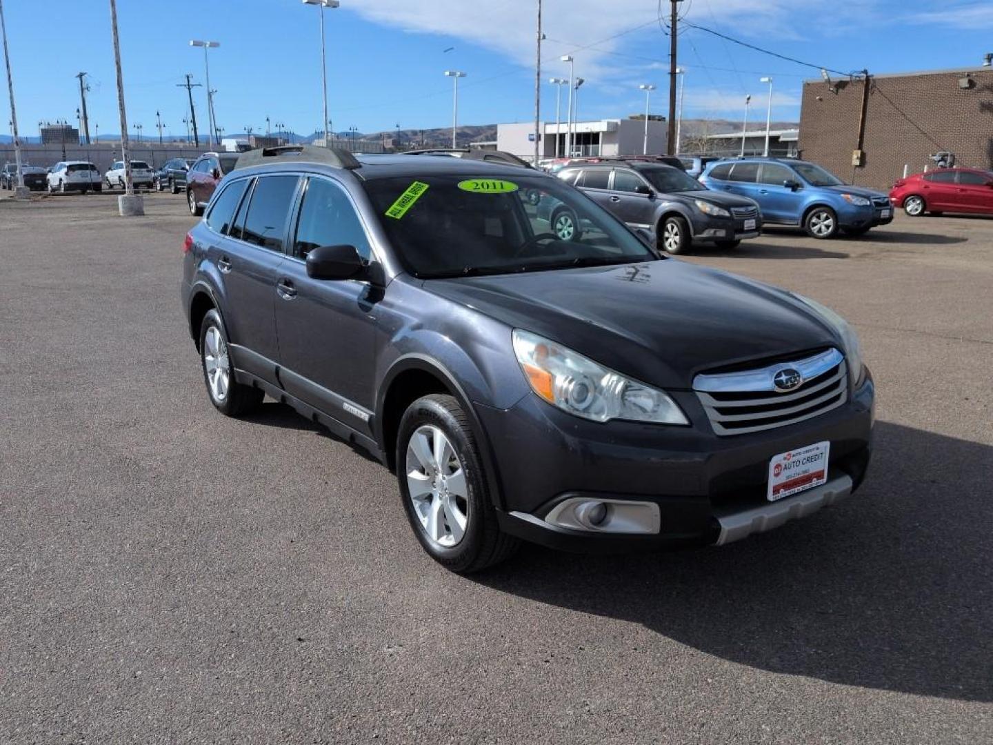 2011 GRAY Subaru Outback Limited (4S4BRDKC3B2) with an 6 Cyl, 3.6L engine, Automatic transmission, located at 10890 W. Colfax Ave., Lakewood, CO, 80215, (303) 274-7692, 39.739914, -105.120132 - Photo#2