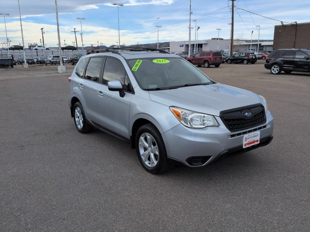 2015 SILVER Subaru Forester 2.5i Premium (JF2SJADC3FH) with an 4 Cyl, 2.5L engine, Automatic transmission, located at 10890 W. Colfax Ave., Lakewood, CO, 80215, (303) 274-7692, 39.739914, -105.120132 - Photo#2