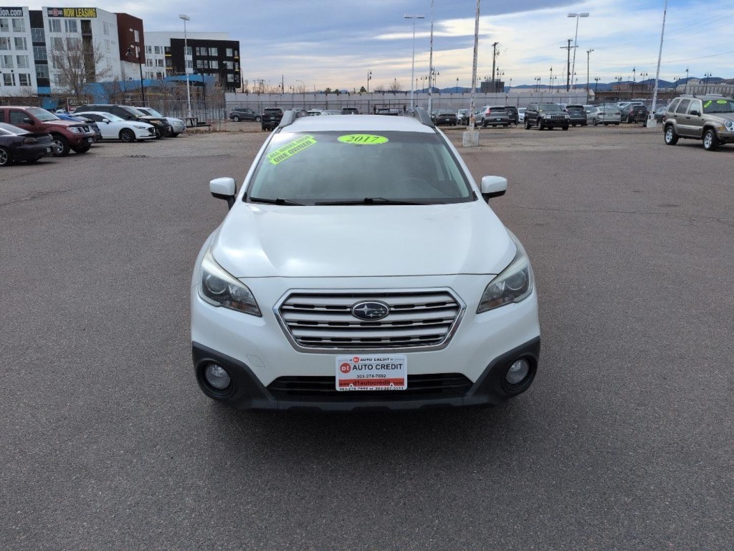 2017 WHITE Subaru Outback Premium (4S4BSACC9H3) with an 4 Cyl, 2.5L engine, Automatic transmission, located at 10890 W. Colfax Ave., Lakewood, CO, 80215, (303) 274-7692, 39.739914, -105.120132 - Photo#1