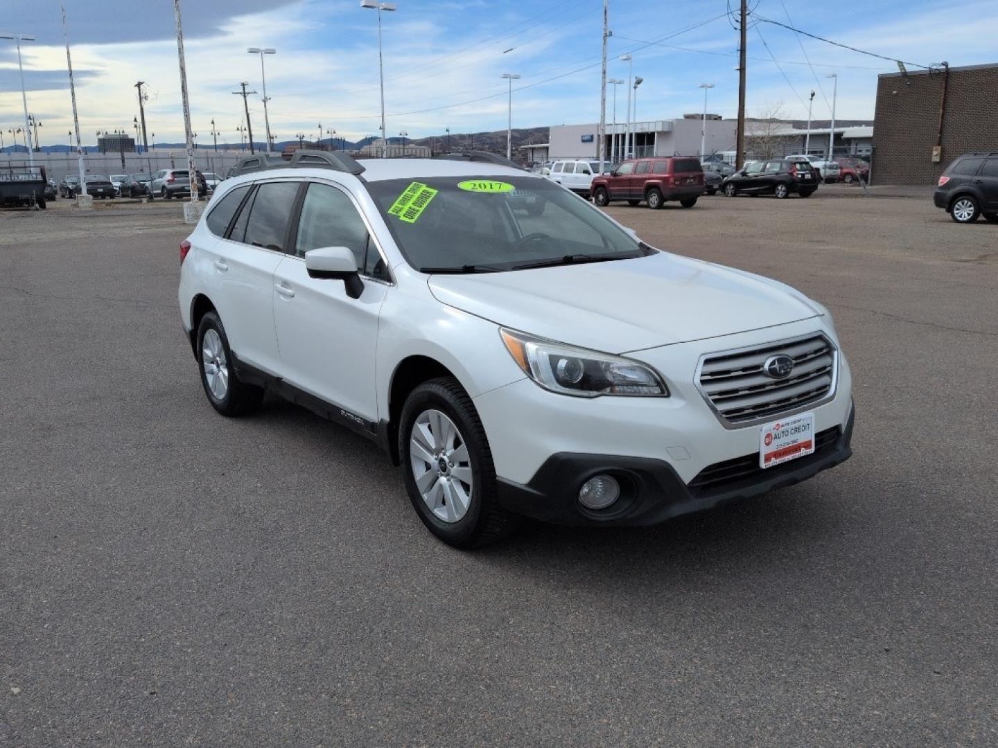 2017 WHITE Subaru Outback Premium (4S4BSACC9H3) with an 4 Cyl, 2.5L engine, Automatic transmission, located at 10890 W. Colfax Ave., Lakewood, CO, 80215, (303) 274-7692, 39.739914, -105.120132 - Photo#2