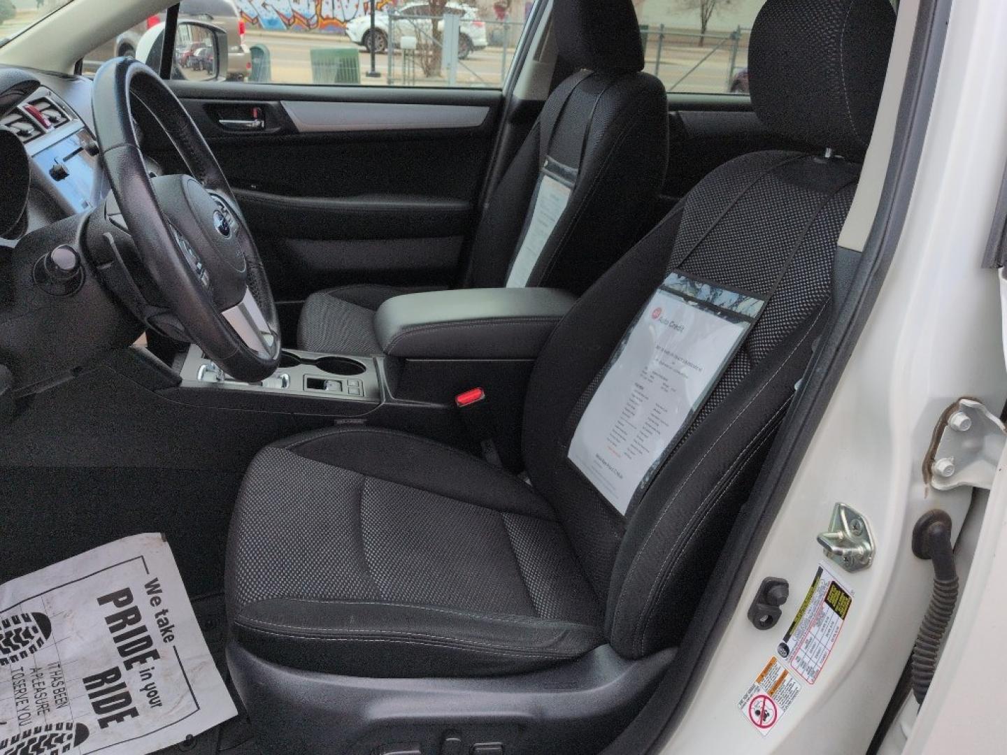 2017 WHITE Subaru Outback Premium (4S4BSACC9H3) with an 4 Cyl, 2.5L engine, Automatic transmission, located at 10890 W. Colfax Ave., Lakewood, CO, 80215, (303) 274-7692, 39.739914, -105.120132 - Photo#9