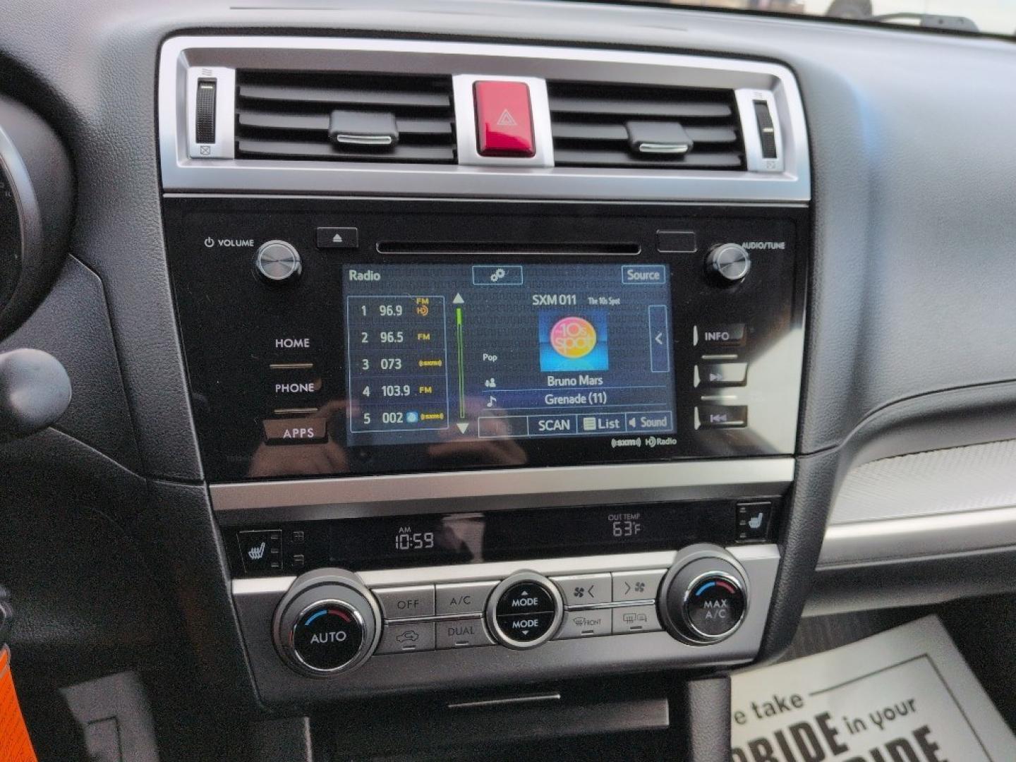 2017 WHITE Subaru Outback Premium (4S4BSACC9H3) with an 4 Cyl, 2.5L engine, Automatic transmission, located at 10890 W. Colfax Ave., Lakewood, CO, 80215, (303) 274-7692, 39.739914, -105.120132 - Photo#12