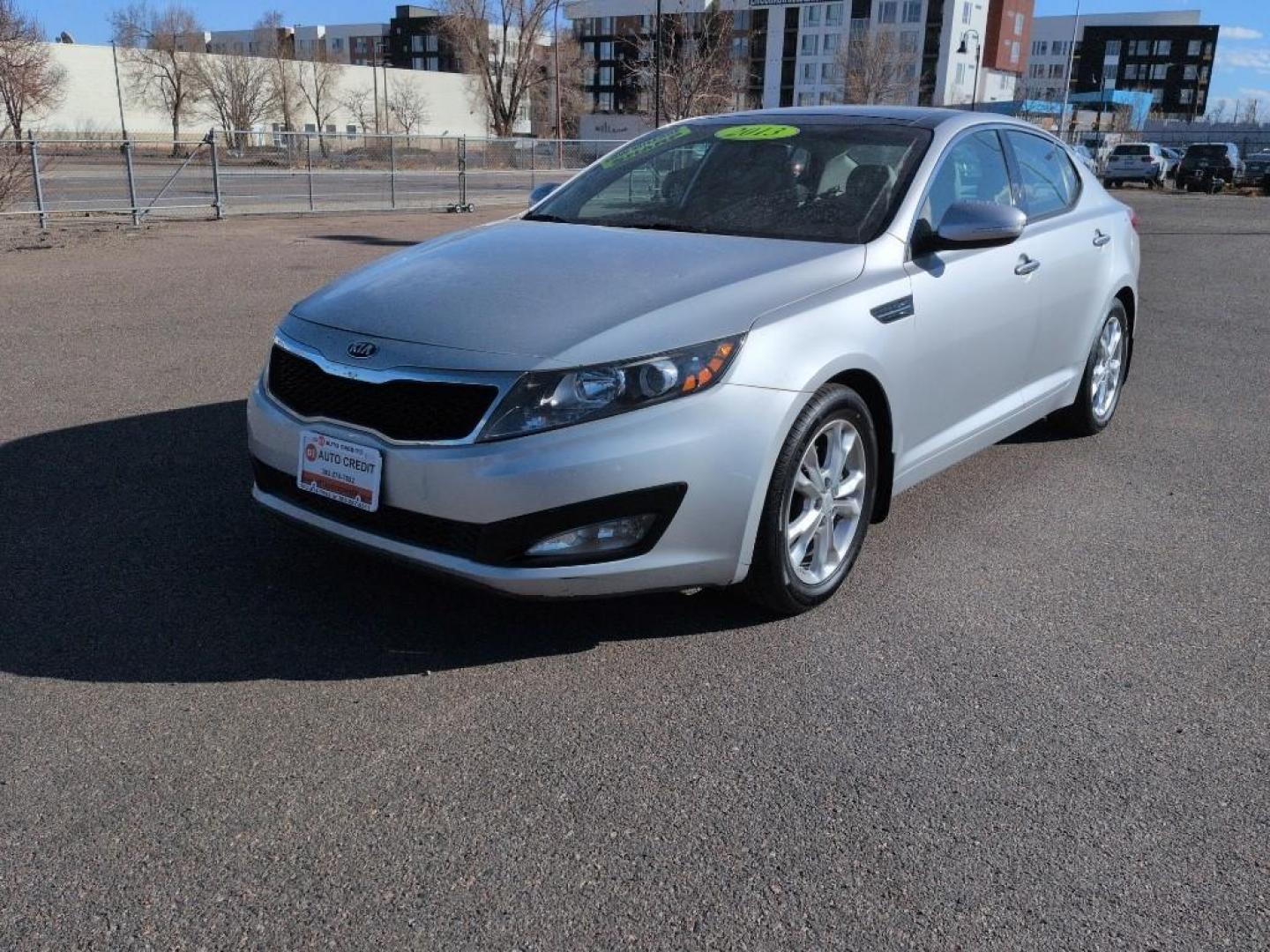 2013 SILVER Kia Optima EX (5XXGN4A79DG) with an 4 Cyl, 2.4L engine, Automatic transmission, located at 10890 W. Colfax Ave., Lakewood, CO, 80215, (303) 274-7692, 39.739914, -105.120132 - Photo#0