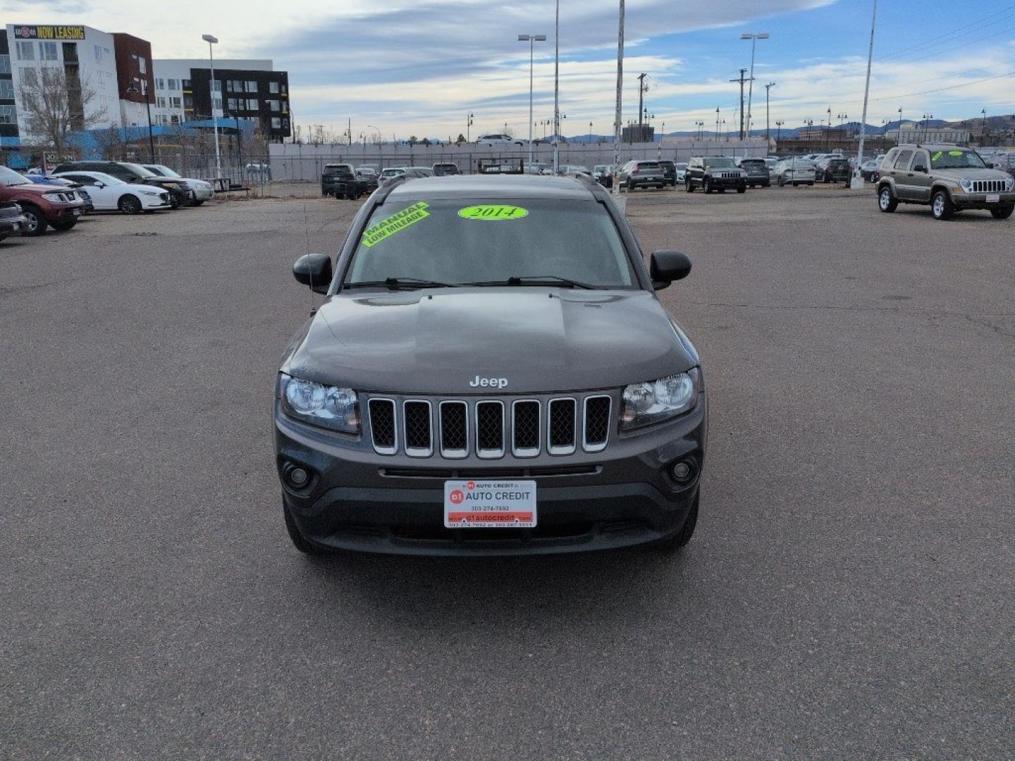 2014 GRAY Jeep Compass Sport (1C4NJCAA5ED) with an 4 Cyl, 2.0L engine, Manual transmission, located at 10890 W. Colfax Ave., Lakewood, CO, 80215, (303) 274-7692, 39.739914, -105.120132 - Photo#1