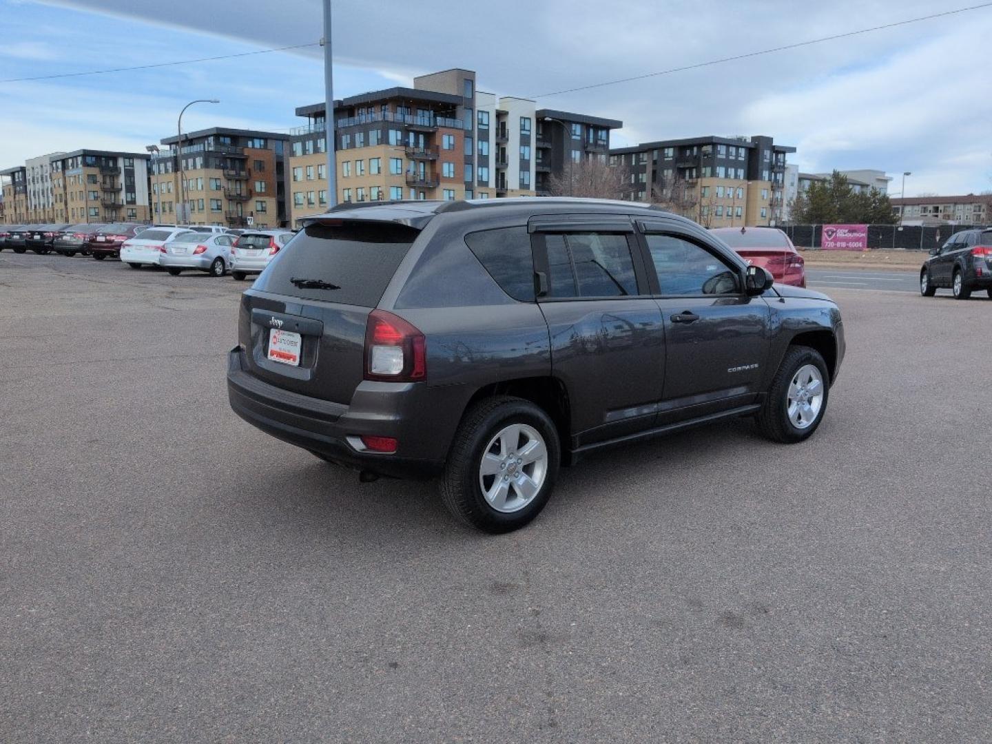 2014 GRAY Jeep Compass Sport (1C4NJCAA5ED) with an 4 Cyl, 2.0L engine, Manual transmission, located at 10890 W. Colfax Ave., Lakewood, CO, 80215, (303) 274-7692, 39.739914, -105.120132 - Photo#4