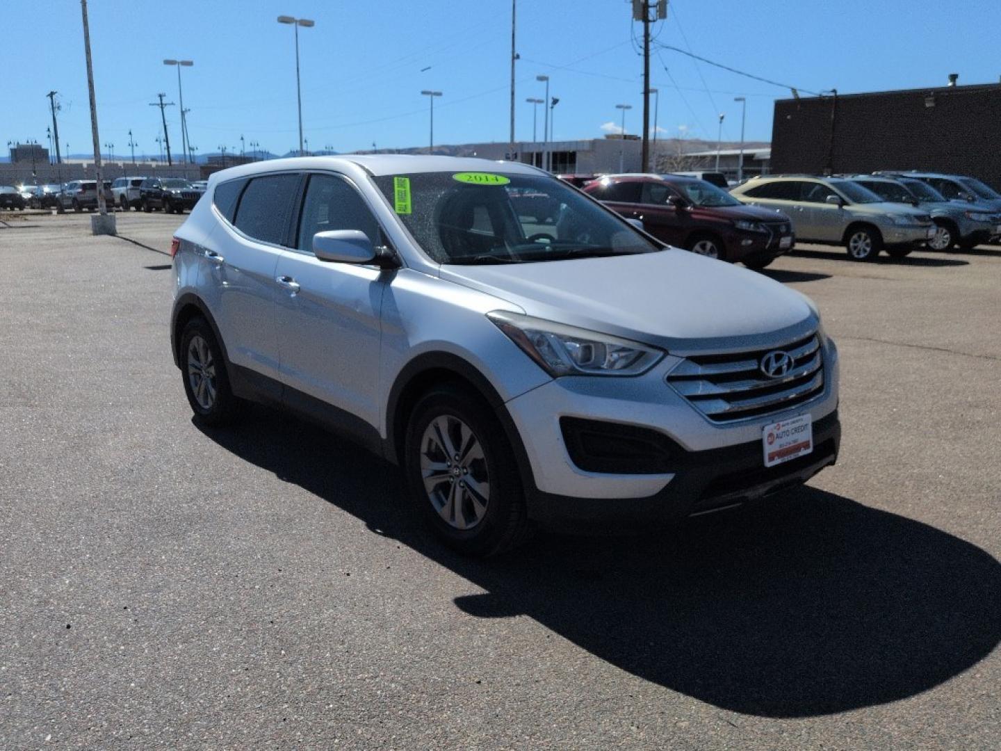 2014 SILVER Hyundai Santa Fe Sport Base (5XYZTDLB9EG) with an 4 Cyl, 2.4L engine, Automatic transmission, located at 10890 W. Colfax Ave., Lakewood, CO, 80215, (303) 274-7692, 39.739914, -105.120132 - Photo#2