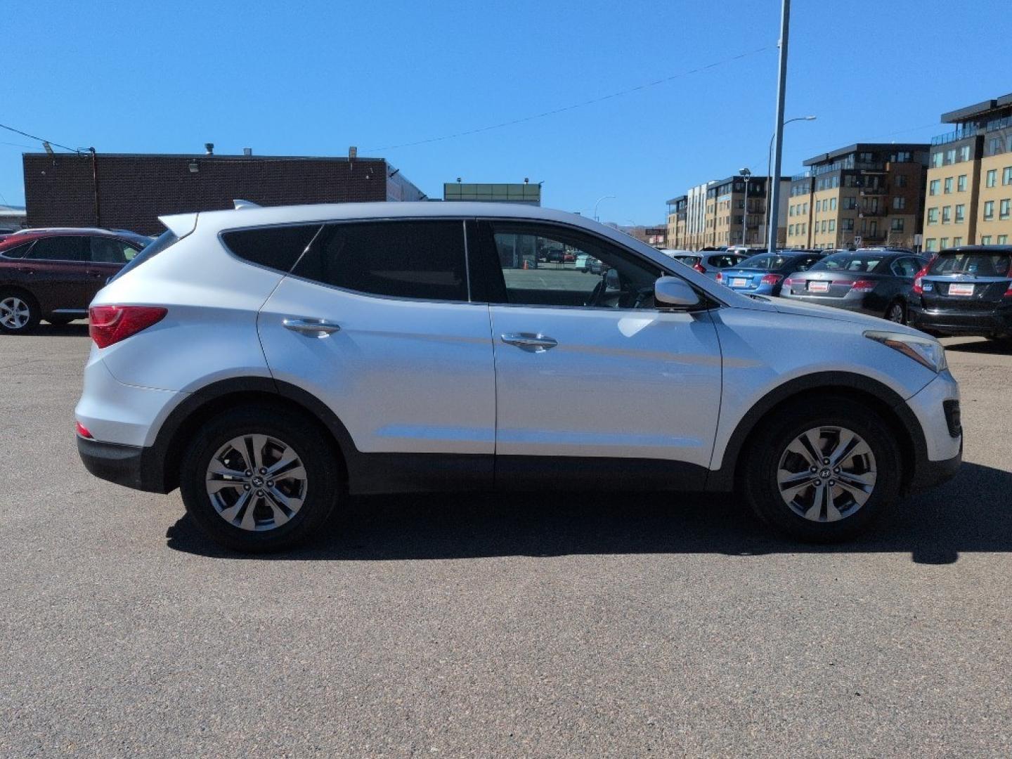 2014 SILVER Hyundai Santa Fe Sport Base (5XYZTDLB9EG) with an 4 Cyl, 2.4L engine, Automatic transmission, located at 10890 W. Colfax Ave., Lakewood, CO, 80215, (303) 274-7692, 39.739914, -105.120132 - Photo#3