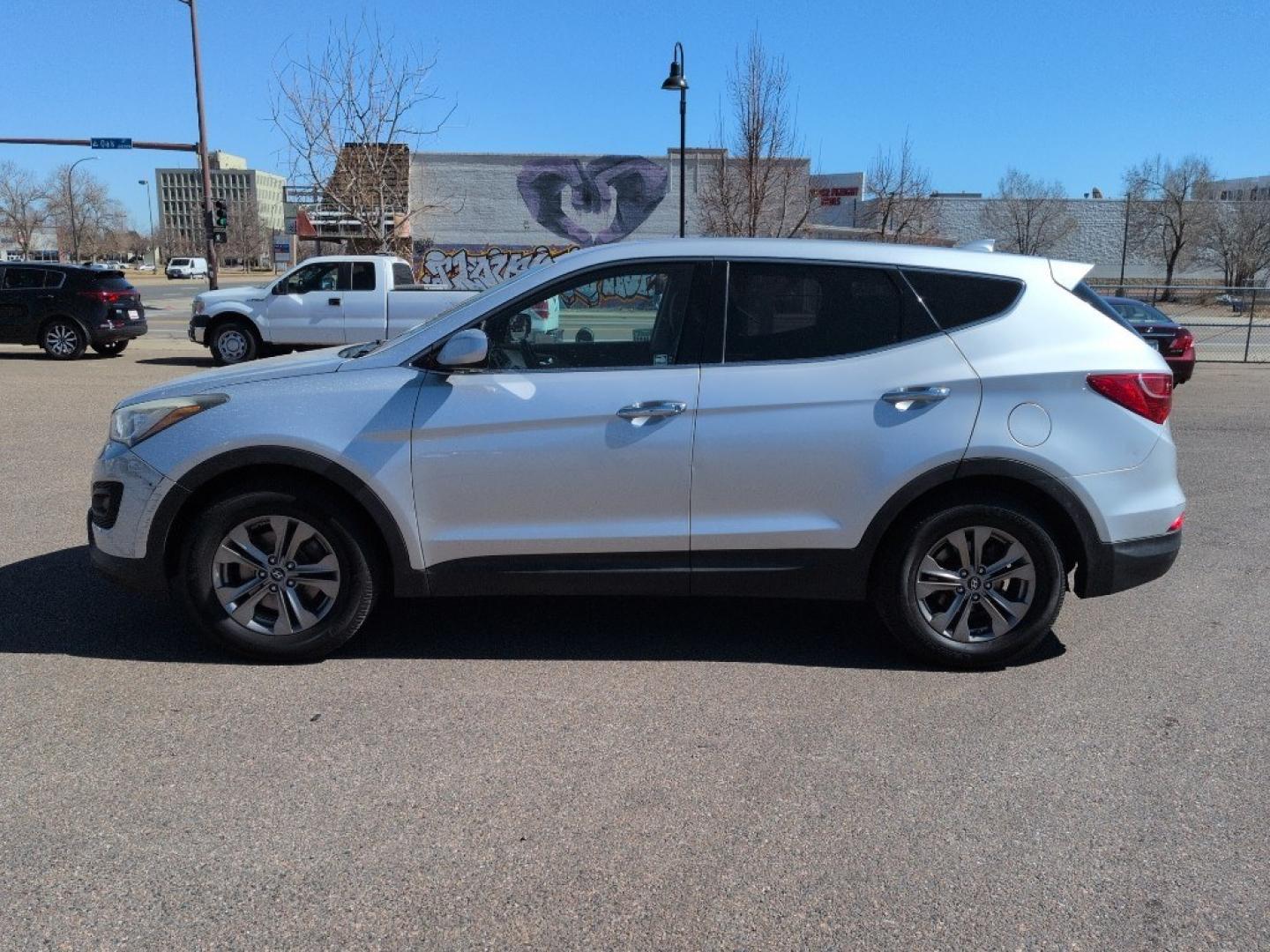 2014 SILVER Hyundai Santa Fe Sport Base (5XYZTDLB9EG) with an 4 Cyl, 2.4L engine, Automatic transmission, located at 10890 W. Colfax Ave., Lakewood, CO, 80215, (303) 274-7692, 39.739914, -105.120132 - Photo#7