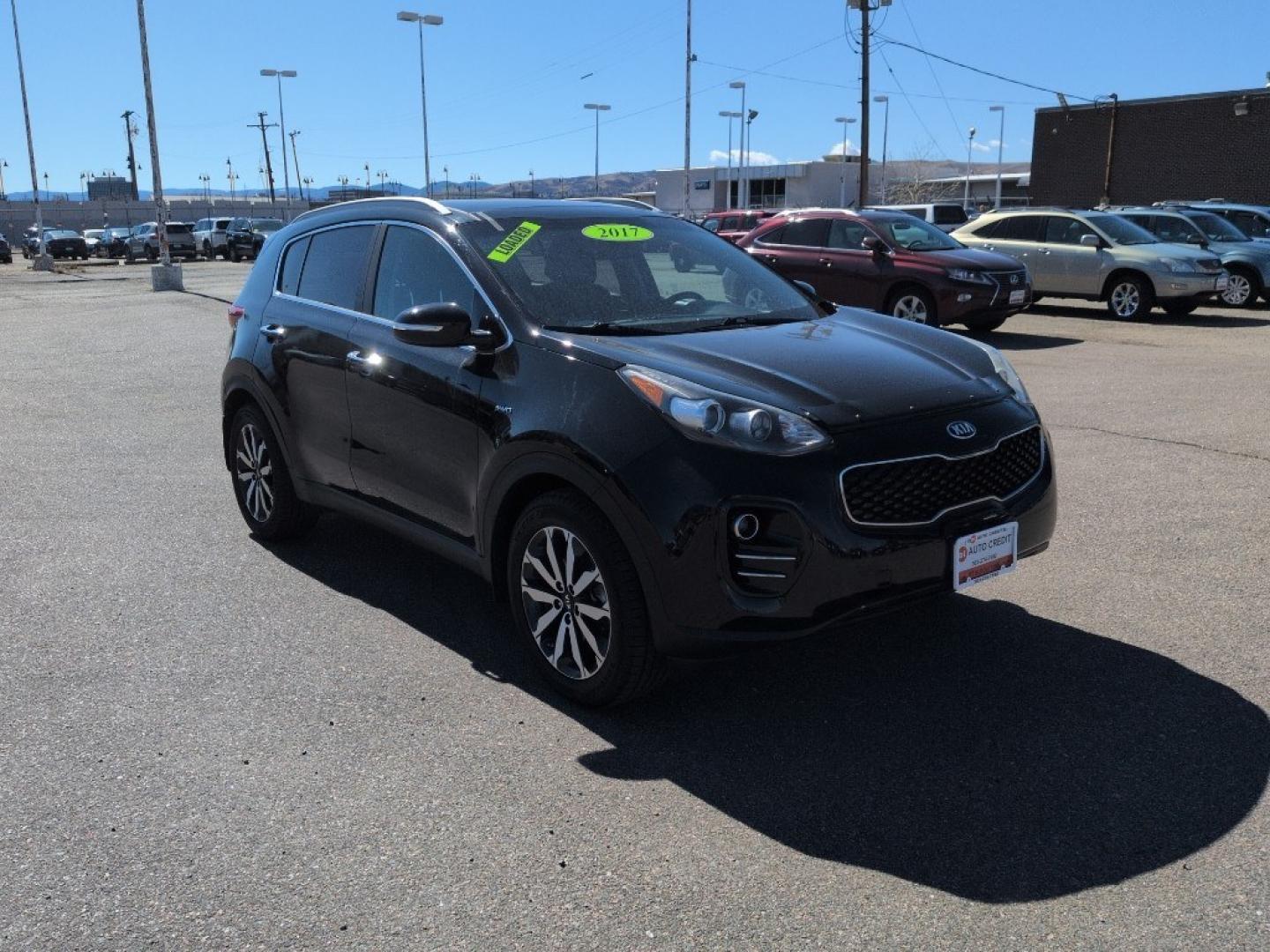 2017 BLACK Kia Sportage EX (KNDPNCAC8H7) with an 4 Cyl, 2.4L engine, Automatic transmission, located at 10890 W. Colfax Ave., Lakewood, CO, 80215, (303) 274-7692, 39.739914, -105.120132 - Photo#2