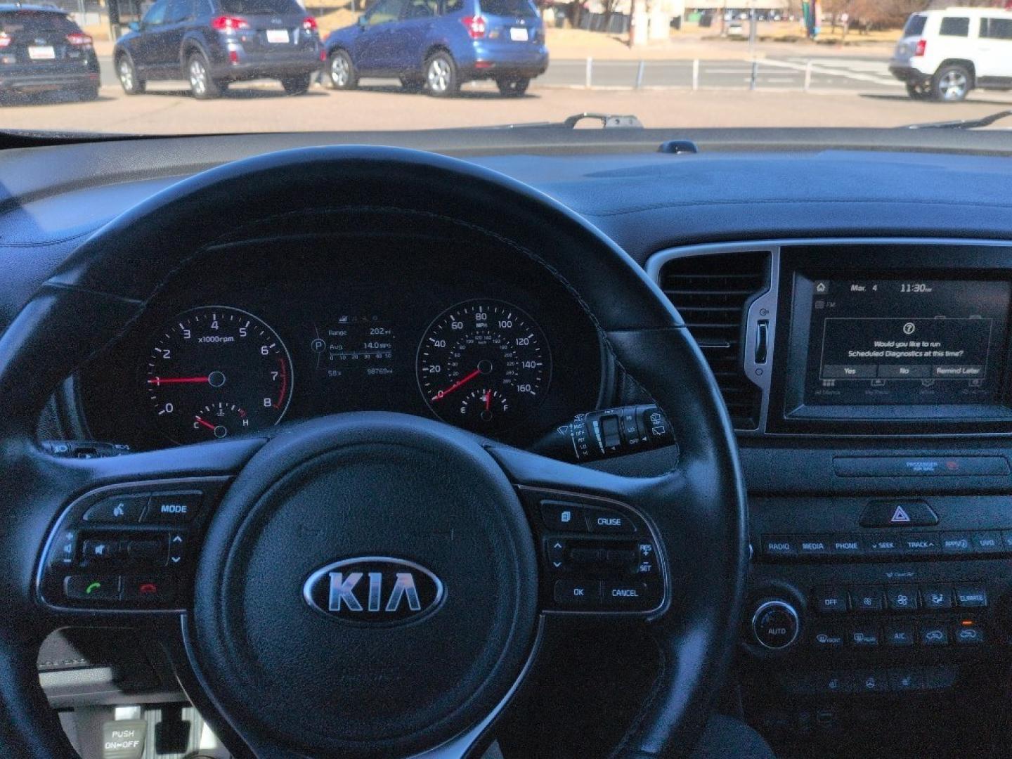 2017 BLACK Kia Sportage EX (KNDPNCAC8H7) with an 4 Cyl, 2.4L engine, Automatic transmission, located at 10890 W. Colfax Ave., Lakewood, CO, 80215, (303) 274-7692, 39.739914, -105.120132 - Photo#10