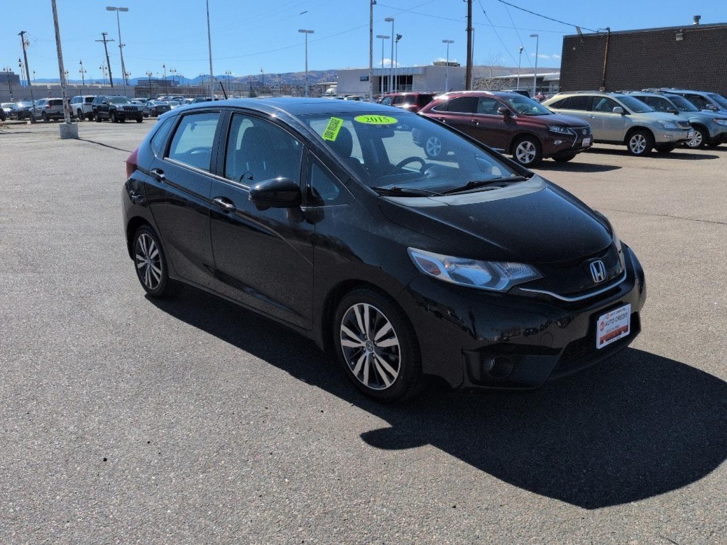 2015 BLACK Honda Fit EX-L (3HGGK5H83FM) with an 4 Cyl, 1.5L engine, Automatic transmission, located at 10890 W. Colfax Ave., Lakewood, CO, 80215, (303) 274-7692, 39.739914, -105.120132 - Photo#2