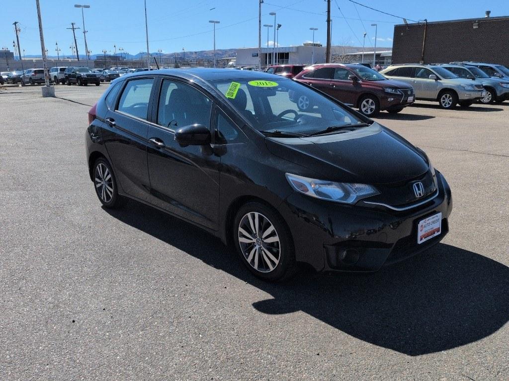 2015 BLACK Honda Fit EX-L (3HGGK5H83FM) with an 4 Cyl, 1.5L engine, Automatic transmission, located at 10890 W. Colfax Ave., Lakewood, CO, 80215, (303) 274-7692, 39.739914, -105.120132 - Photo#2
