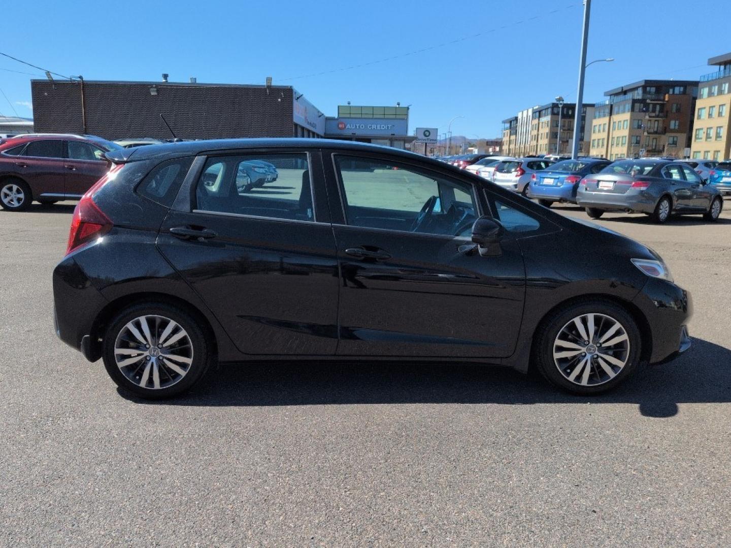 2015 BLACK Honda Fit EX-L (3HGGK5H83FM) with an 4 Cyl, 1.5L engine, Automatic transmission, located at 10890 W. Colfax Ave., Lakewood, CO, 80215, (303) 274-7692, 39.739914, -105.120132 - Photo#3