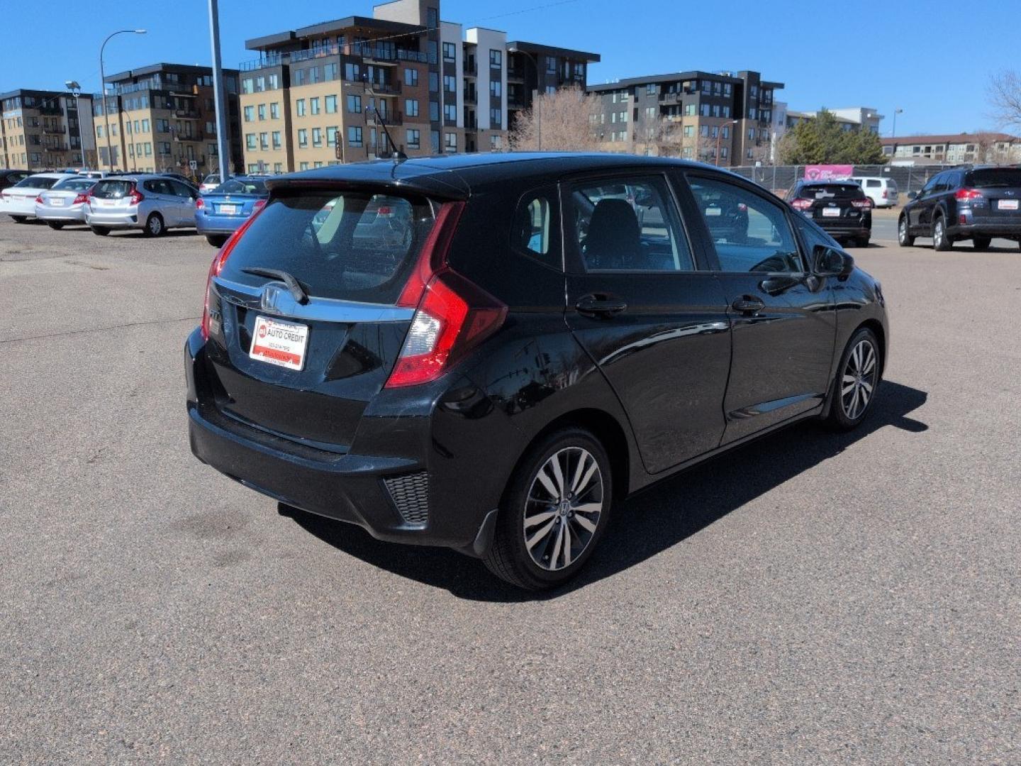 2015 BLACK Honda Fit EX-L (3HGGK5H83FM) with an 4 Cyl, 1.5L engine, Automatic transmission, located at 10890 W. Colfax Ave., Lakewood, CO, 80215, (303) 274-7692, 39.739914, -105.120132 - Photo#4