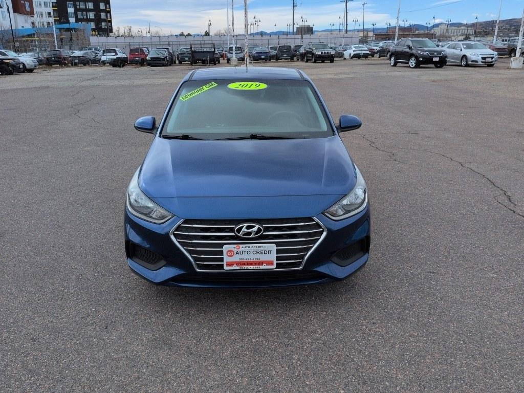 2019 BLUE Hyundai Accent SE 4-DOOR 6A (3KPC24A35KE) with an 4 Cyl, 1.6L engine, Automatic transmission, located at 10890 W. Colfax Ave., Lakewood, CO, 80215, (303) 274-7692, 39.739914, -105.120132 - Photo#1