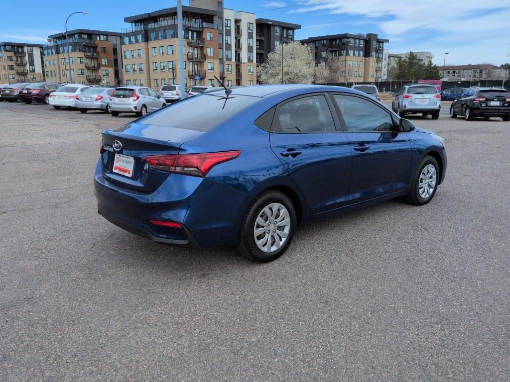 2019 BLUE Hyundai Accent SE 4-DOOR 6A (3KPC24A35KE) with an 4 Cyl, 1.6L engine, Automatic transmission, located at 10890 W. Colfax Ave., Lakewood, CO, 80215, (303) 274-7692, 39.739914, -105.120132 - Photo#4