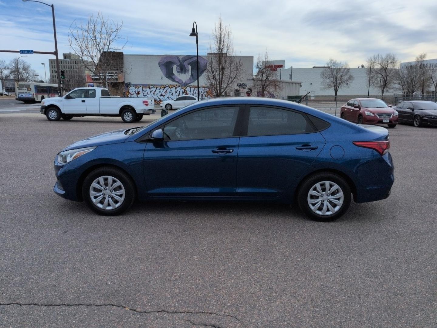 2019 BLUE Hyundai Accent SE 4-DOOR 6A (3KPC24A35KE) with an 4 Cyl, 1.6L engine, Automatic transmission, located at 10890 W. Colfax Ave., Lakewood, CO, 80215, (303) 274-7692, 39.739914, -105.120132 - Photo#7
