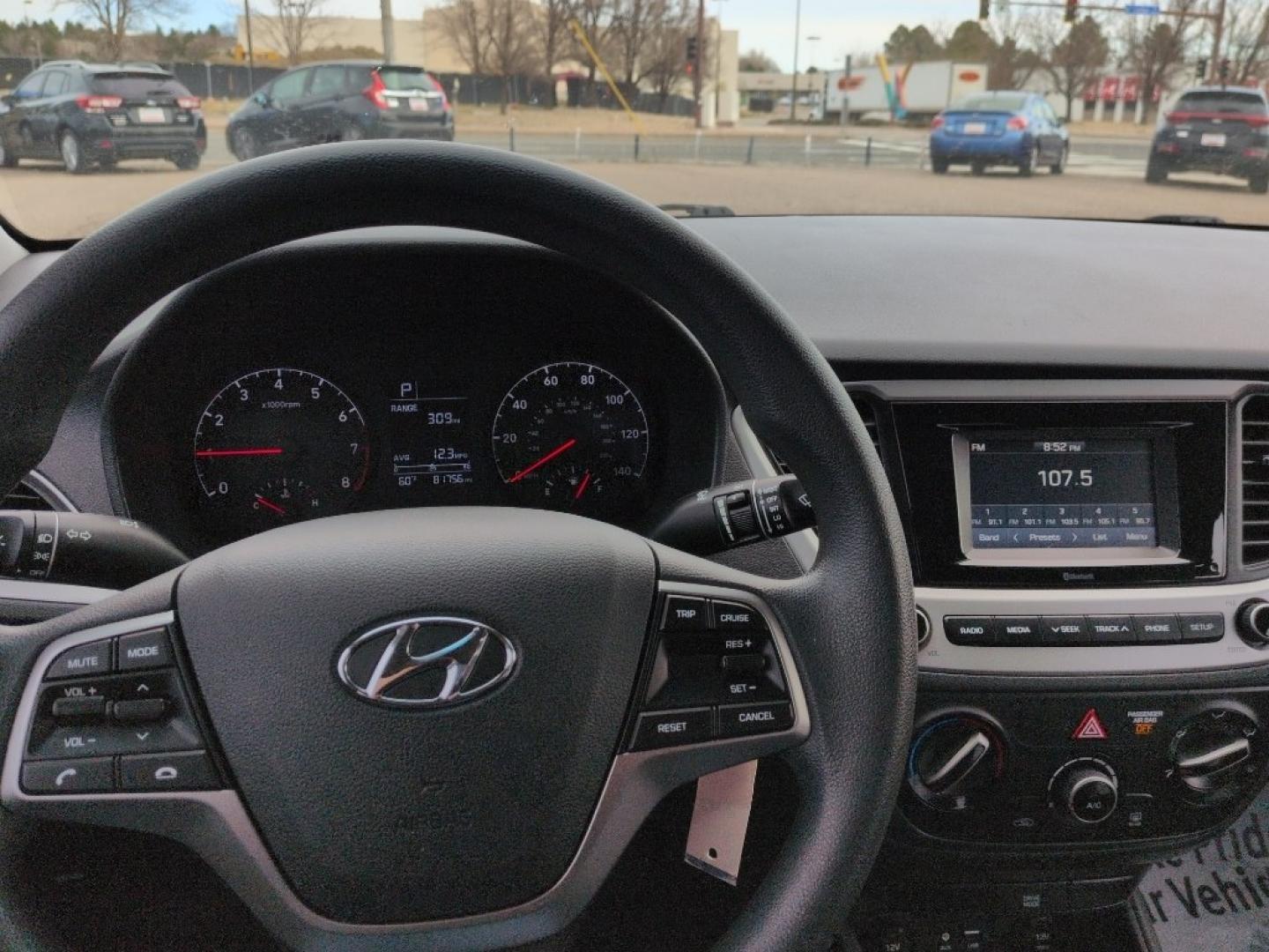 2019 BLUE Hyundai Accent SE 4-DOOR 6A (3KPC24A35KE) with an 4 Cyl, 1.6L engine, Automatic transmission, located at 10890 W. Colfax Ave., Lakewood, CO, 80215, (303) 274-7692, 39.739914, -105.120132 - Photo#10