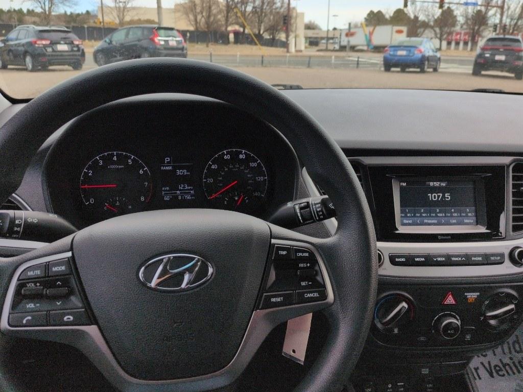 2019 BLUE Hyundai Accent SE 4-DOOR 6A (3KPC24A35KE) with an 4 Cyl, 1.6L engine, Automatic transmission, located at 10890 W. Colfax Ave., Lakewood, CO, 80215, (303) 274-7692, 39.739914, -105.120132 - Photo#10