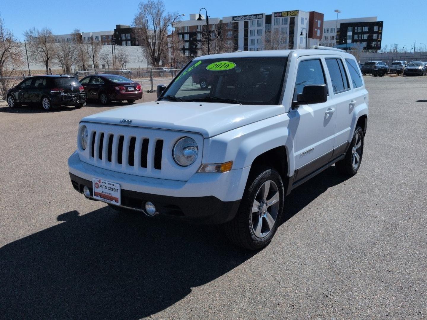 2016 WHITE Jeep Patriot Latitude (1C4NJRFBXGD) with an 4 Cyl, 2.4L engine, Automatic transmission, located at 10890 W. Colfax Ave., Lakewood, CO, 80215, (303) 274-7692, 39.739914, -105.120132 - Photo#0