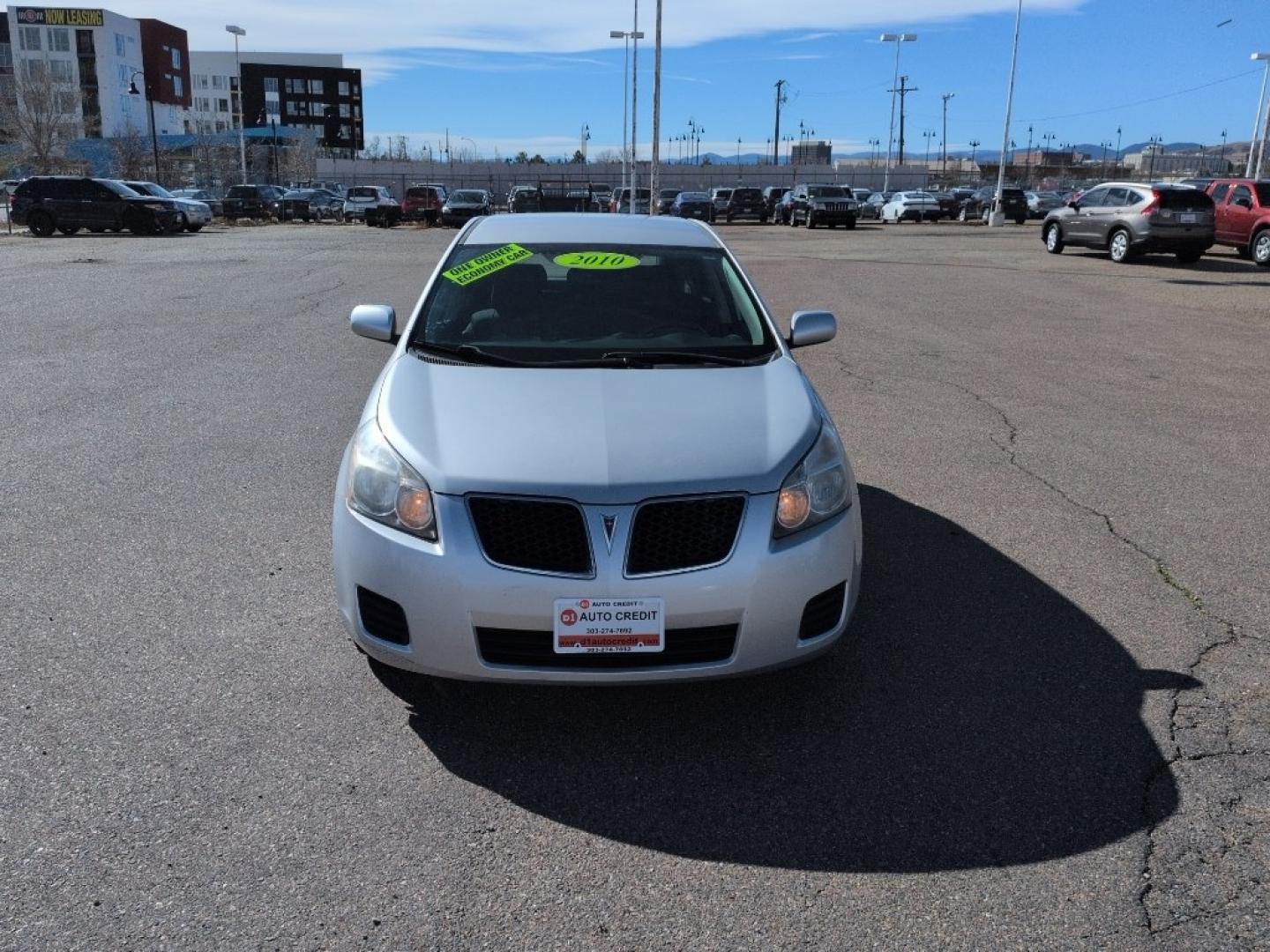 2010 SILVER Pontiac Vibe Base (5Y2SP6E03AZ) with an 4 Cyl, 2.4L engine, Automatic transmission, located at 10890 W. Colfax Ave., Lakewood, CO, 80215, (303) 274-7692, 39.739914, -105.120132 - Photo#1