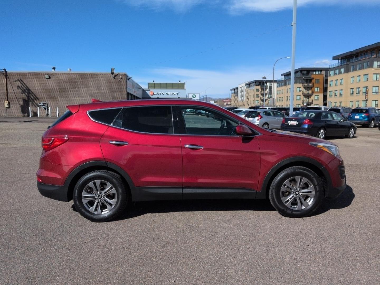 2016 RED Hyundai Santa Fe Sport Base (5XYZTDLB6GG) with an 4 Cyl, 2.4L engine, Automatic transmission, located at 10890 W. Colfax Ave., Lakewood, CO, 80215, (303) 274-7692, 39.739914, -105.120132 - Photo#3