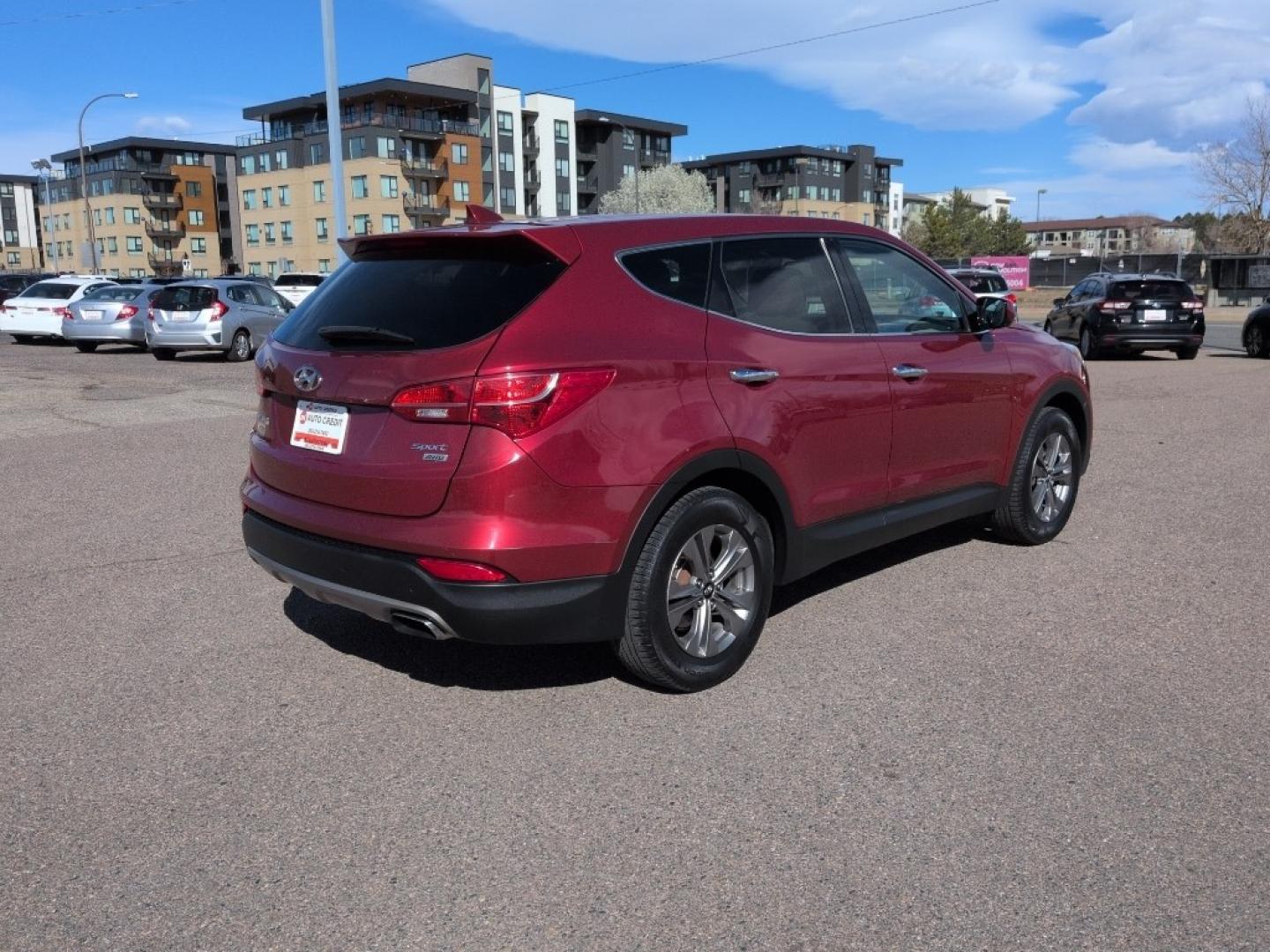 2016 RED Hyundai Santa Fe Sport Base (5XYZTDLB6GG) with an 4 Cyl, 2.4L engine, Automatic transmission, located at 10890 W. Colfax Ave., Lakewood, CO, 80215, (303) 274-7692, 39.739914, -105.120132 - Photo#4