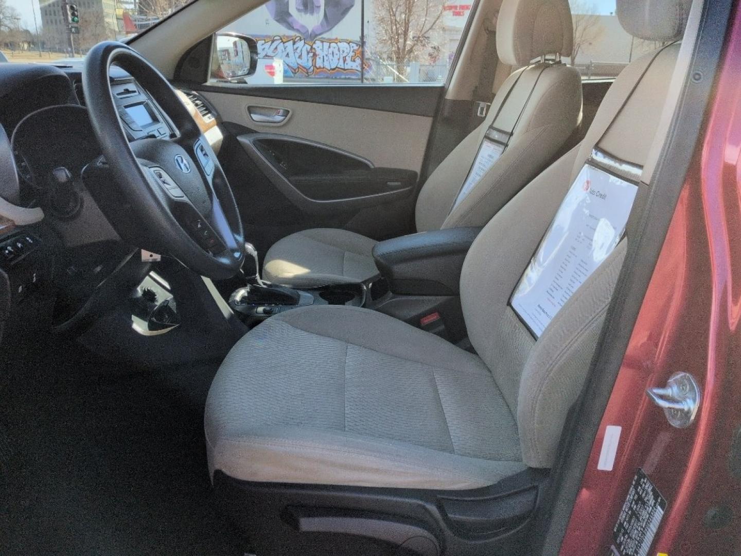 2016 RED Hyundai Santa Fe Sport Base (5XYZTDLB6GG) with an 4 Cyl, 2.4L engine, Automatic transmission, located at 10890 W. Colfax Ave., Lakewood, CO, 80215, (303) 274-7692, 39.739914, -105.120132 - Photo#9