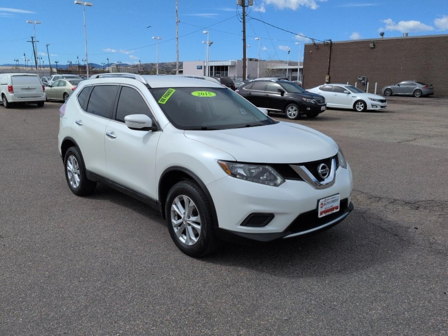 2015 WHITE Nissan Rogue S AWD (5N1AT2MV2FC) with an 4 Cyl, 2.5L engine, Automatic transmission, located at 10890 W. Colfax Ave., Lakewood, CO, 80215, (303) 274-7692, 39.739914, -105.120132 - Photo#2