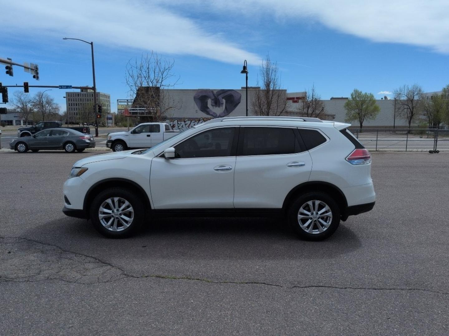 2015 WHITE Nissan Rogue S AWD (5N1AT2MV2FC) with an 4 Cyl, 2.5L engine, Automatic transmission, located at 10890 W. Colfax Ave., Lakewood, CO, 80215, (303) 274-7692, 39.739914, -105.120132 - Photo#7