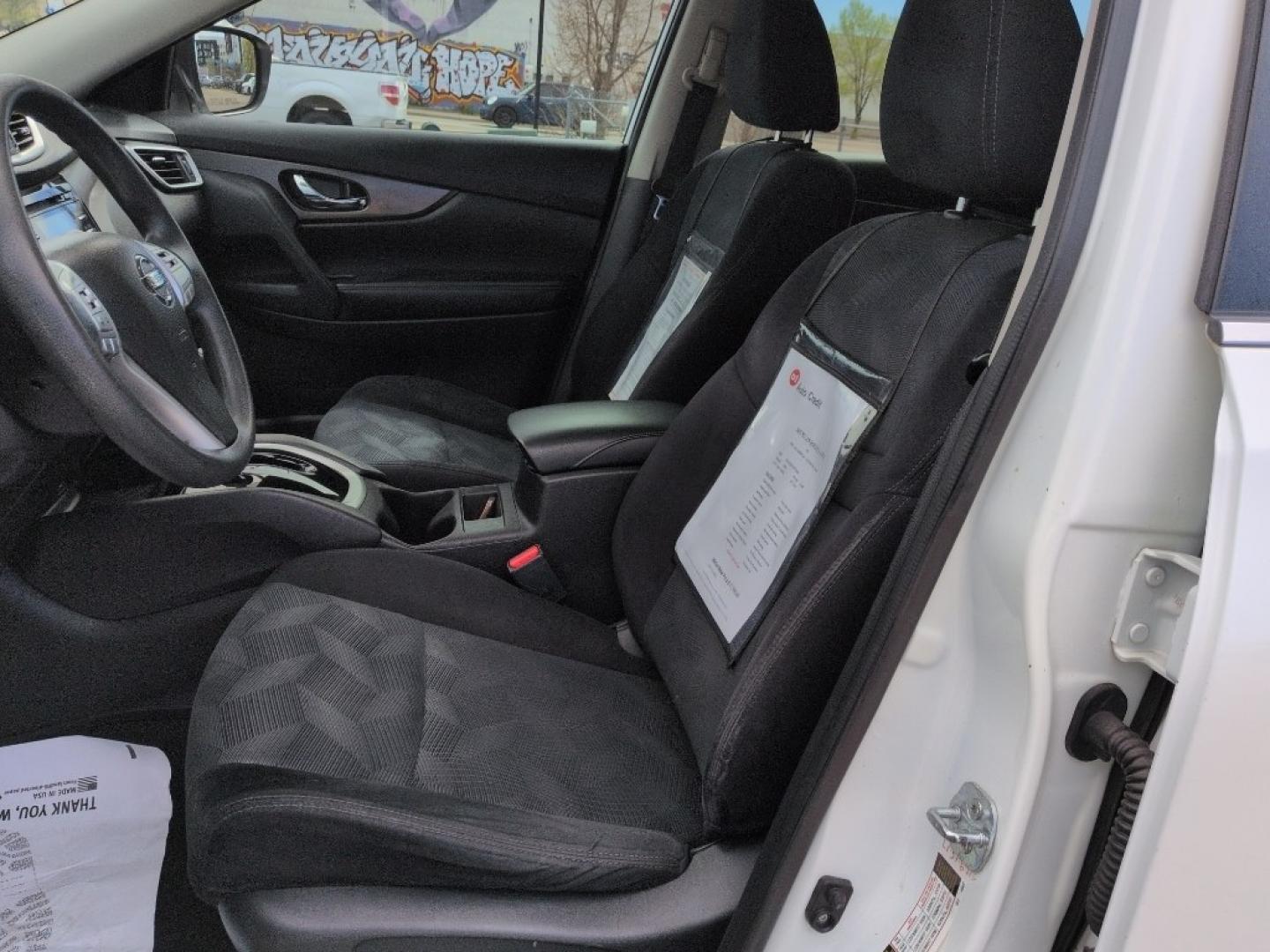 2015 WHITE Nissan Rogue S AWD (5N1AT2MV2FC) with an 4 Cyl, 2.5L engine, Automatic transmission, located at 10890 W. Colfax Ave., Lakewood, CO, 80215, (303) 274-7692, 39.739914, -105.120132 - Photo#14