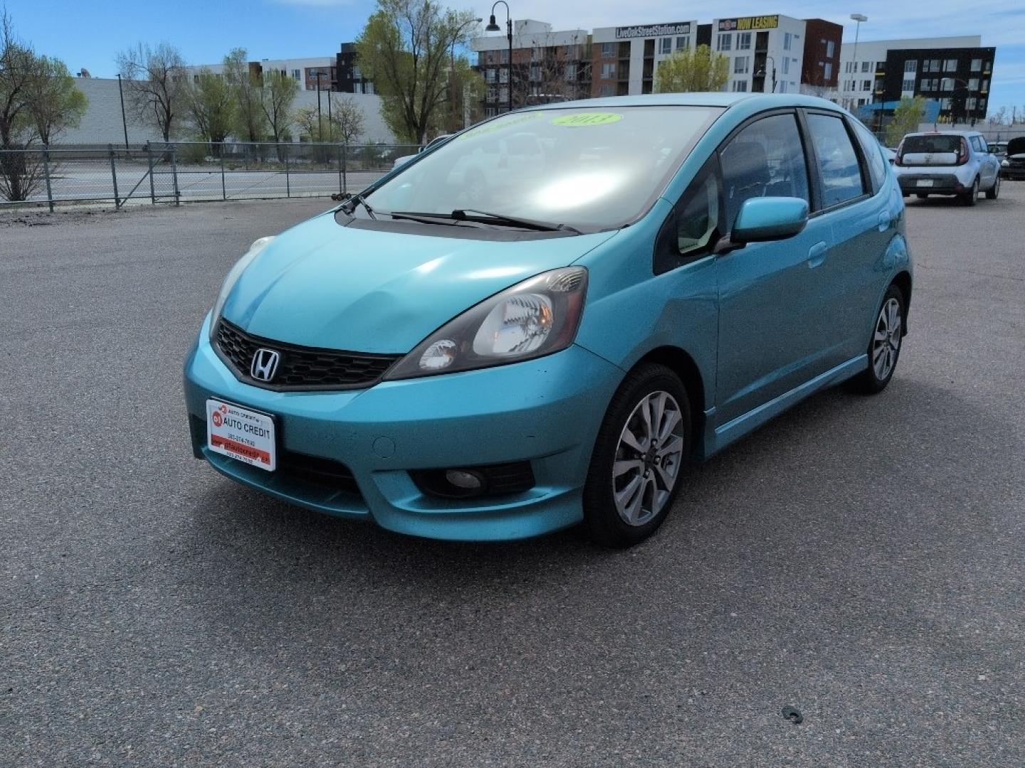 2013 TEAL Honda Fit Sport (JHMGE8H56DC) with an 4 Cyl, 1.5L engine, Automatic transmission, located at 10890 W. Colfax Ave., Lakewood, CO, 80215, (303) 274-7692, 39.739914, -105.120132 - Photo#0