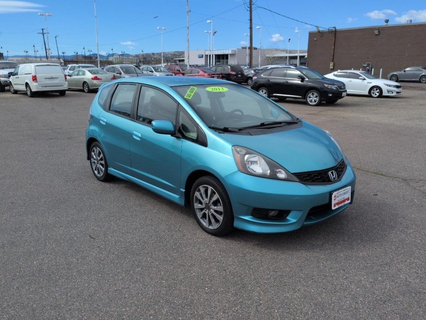2013 TEAL Honda Fit Sport (JHMGE8H56DC) with an 4 Cyl, 1.5L engine, Automatic transmission, located at 10890 W. Colfax Ave., Lakewood, CO, 80215, (303) 274-7692, 39.739914, -105.120132 - Photo#2