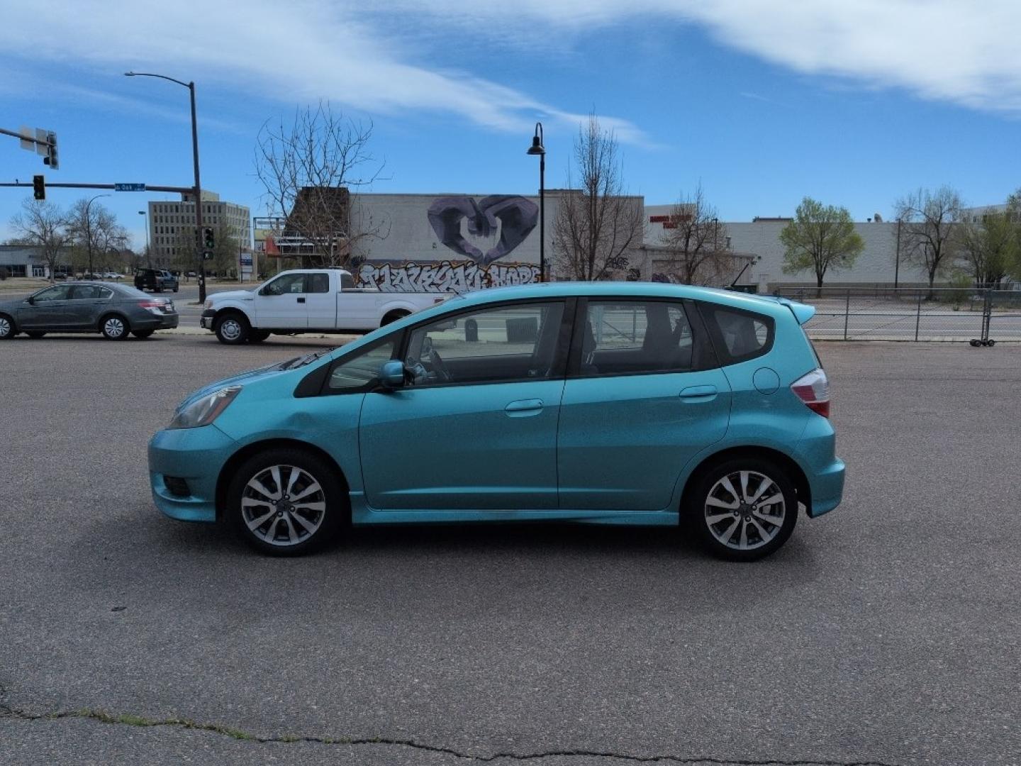 2013 TEAL Honda Fit Sport (JHMGE8H56DC) with an 4 Cyl, 1.5L engine, Automatic transmission, located at 10890 W. Colfax Ave., Lakewood, CO, 80215, (303) 274-7692, 39.739914, -105.120132 - Photo#7