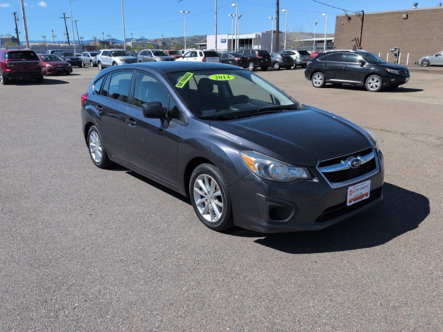 2014 GRAY Subaru Impreza Premium AWP (JF1GPAC64E8) with an 4 Cyl, 2.0L engine, Automatic transmission, located at 10890 W. Colfax Ave., Lakewood, CO, 80215, (303) 274-7692, 39.739914, -105.120132- Photo#2