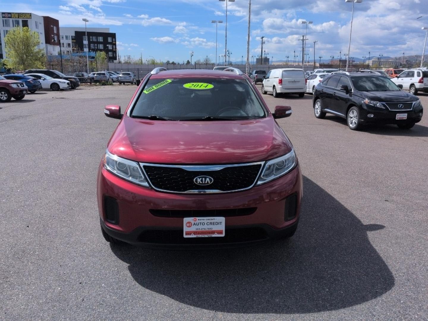 2014 RED Kia Sorento LX V6 AWD (5XYKTDA7XEG) with an V6, 3.3L engine, Automatic transmission, located at 10890 W. Colfax Ave., Lakewood, CO, 80215, (303) 274-7692, 39.739914, -105.120132 - Photo#1