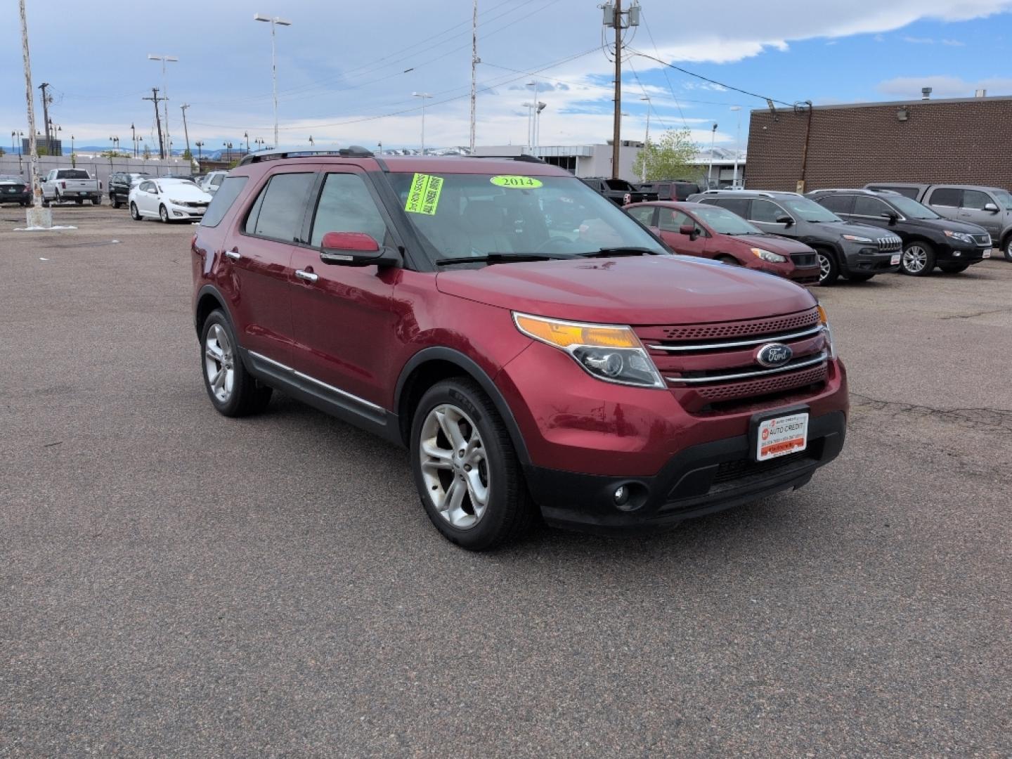 2014 RED Ford Explorer Limited (1FM5K8F8XEG) with an V6, 3.5L engine, Automatic transmission, located at 10890 W. Colfax Ave., Lakewood, CO, 80215, (303) 274-7692, 39.739914, -105.120132- Photo#2