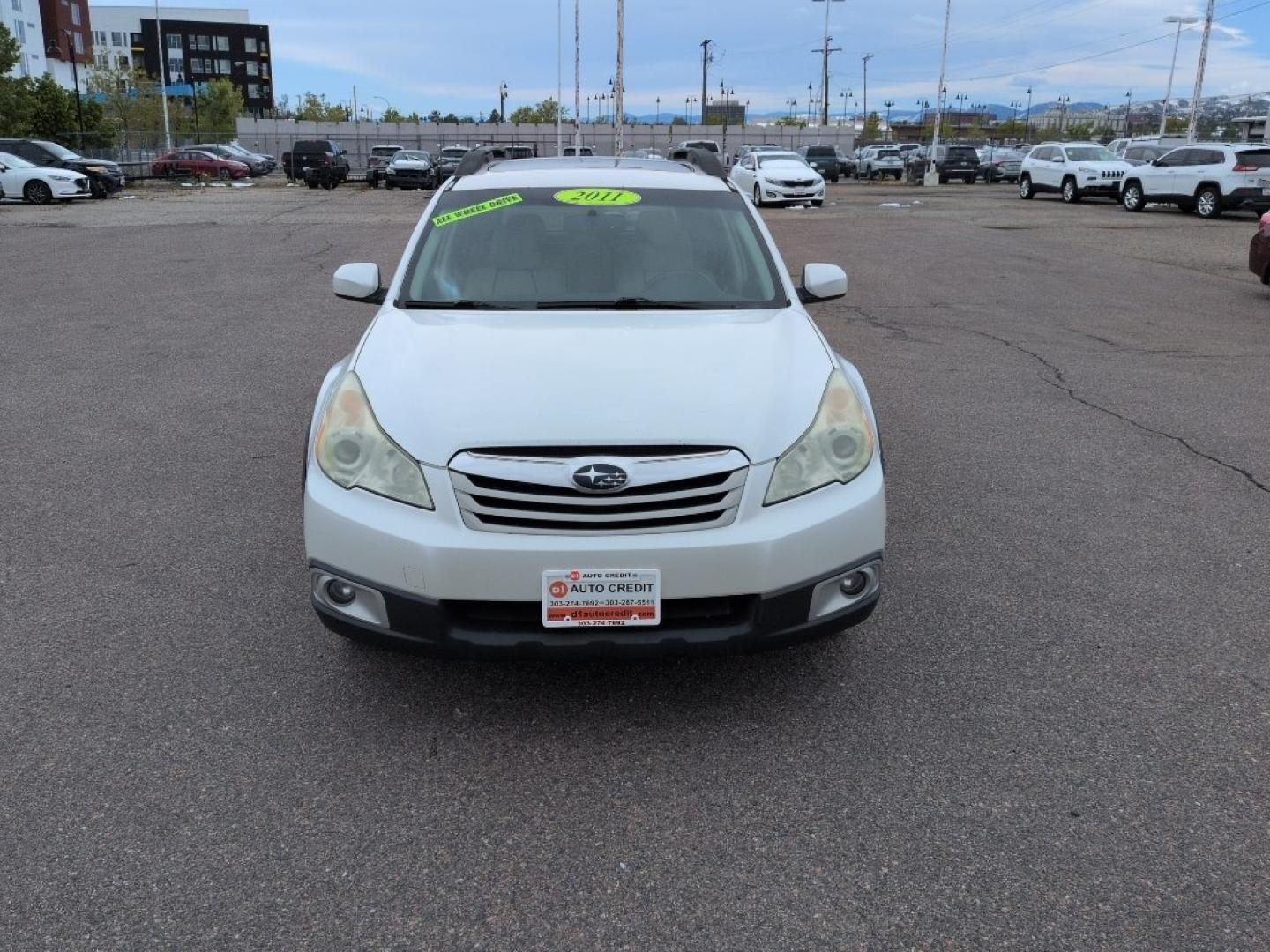 2011 WHITE Subaru Outback 2.5i Premium (4S4BRBGC6B3) with an 4 Cyl, 2.5L engine, Automatic transmission, located at 10890 W. Colfax Ave., Lakewood, CO, 80215, (303) 274-7692, 39.739914, -105.120132- Photo#1