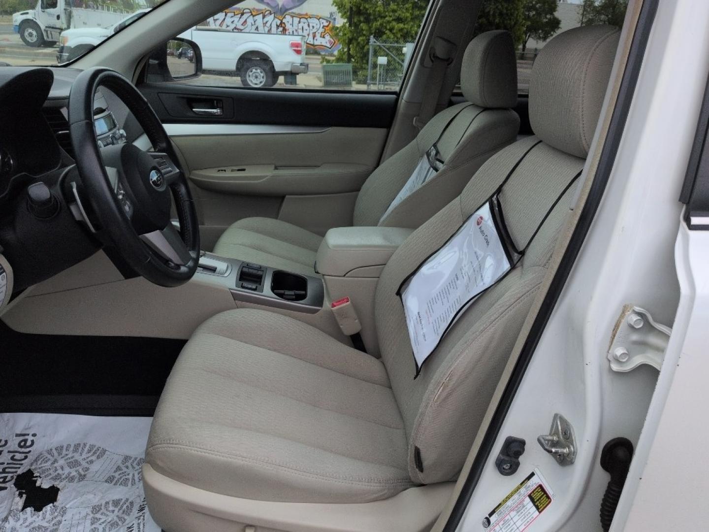 2011 WHITE Subaru Outback 2.5i Premium (4S4BRBGC6B3) with an 4 Cyl, 2.5L engine, Automatic transmission, located at 10890 W. Colfax Ave., Lakewood, CO, 80215, (303) 274-7692, 39.739914, -105.120132- Photo#9