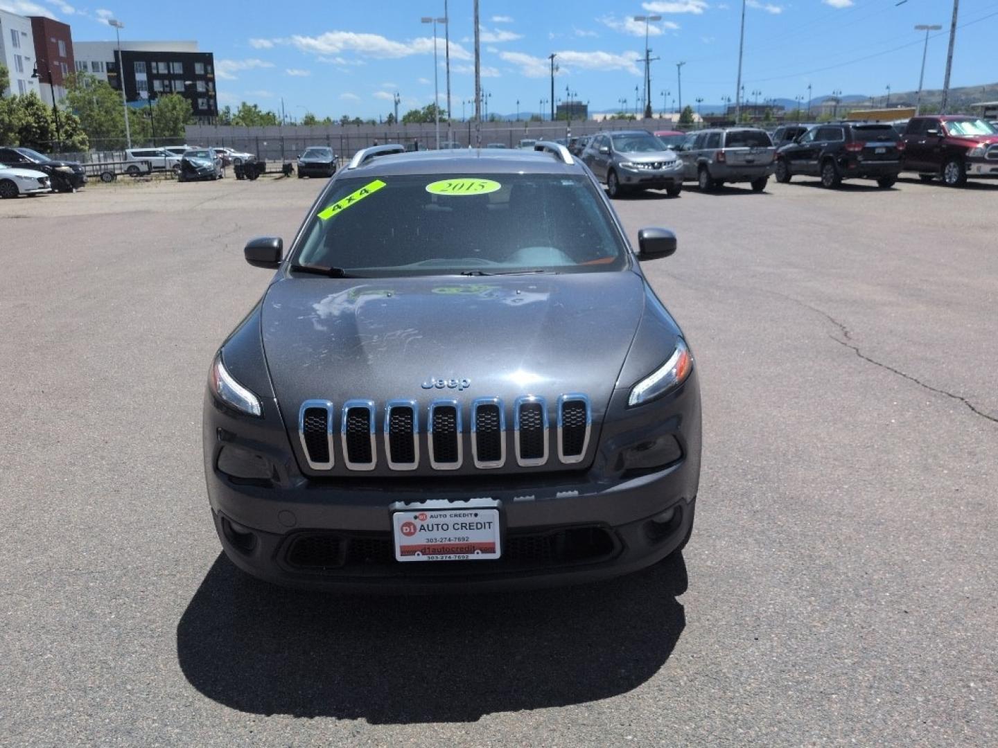 2015 GRAY Jeep Cherokee Latitude (1C4PJMCS8FW) with an V6, 3.2L engine, Automatic transmission, located at 10890 W. Colfax Ave., Lakewood, CO, 80215, (303) 274-7692, 39.739914, -105.120132- Photo#1