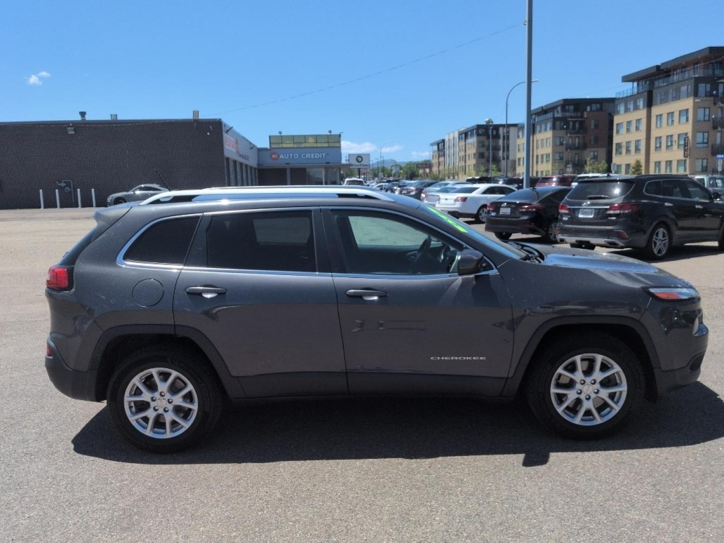 2015 GRAY Jeep Cherokee Latitude (1C4PJMCS8FW) with an V6, 3.2L engine, Automatic transmission, located at 10890 W. Colfax Ave., Lakewood, CO, 80215, (303) 274-7692, 39.739914, -105.120132- Photo#3