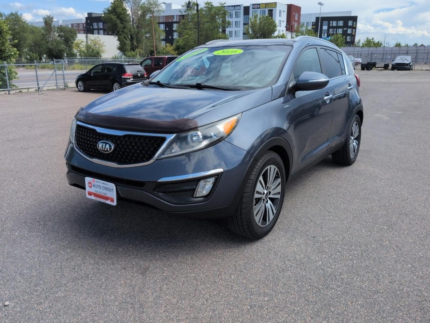 2016 BLUE Kia Sportage EX AWD (KNDPCCAC6G7) with an 4 Cyl, 2.4L engine, Automatic transmission, located at 10890 W. Colfax Ave., Lakewood, CO, 80215, (303) 274-7692, 39.739914, -105.120132- Photo#0