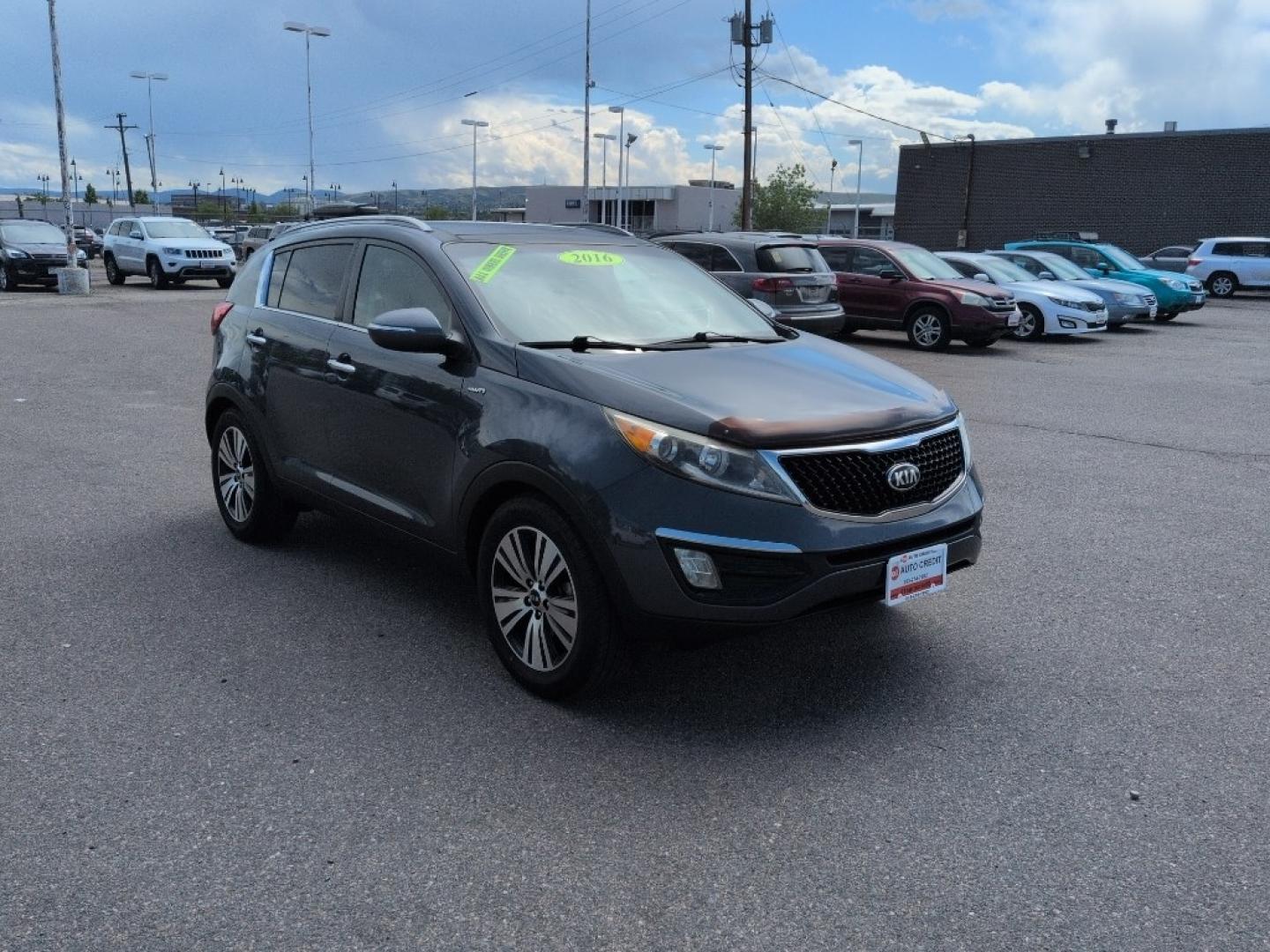 2016 BLUE Kia Sportage EX AWD (KNDPCCAC6G7) with an 4 Cyl, 2.4L engine, Automatic transmission, located at 10890 W. Colfax Ave., Lakewood, CO, 80215, (303) 274-7692, 39.739914, -105.120132- Photo#2