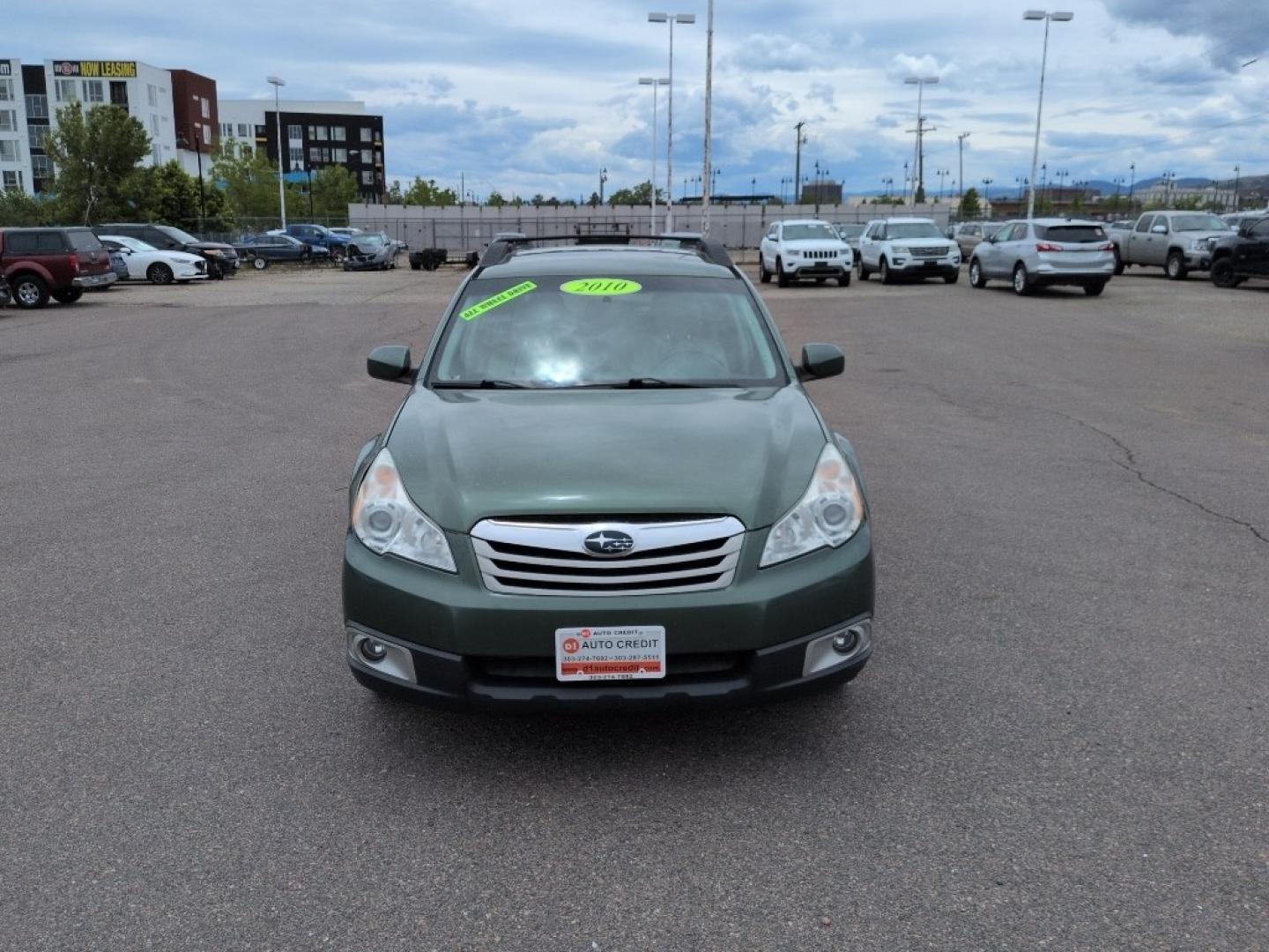 2010 GREEN Subaru Outback 2.5i Premium (4S4BRBBC7A3) with an 4 Cyl, 2.5L engine, Automatic transmission, located at 10890 W. Colfax Ave., Lakewood, CO, 80215, (303) 274-7692, 39.739914, -105.120132- Photo#1