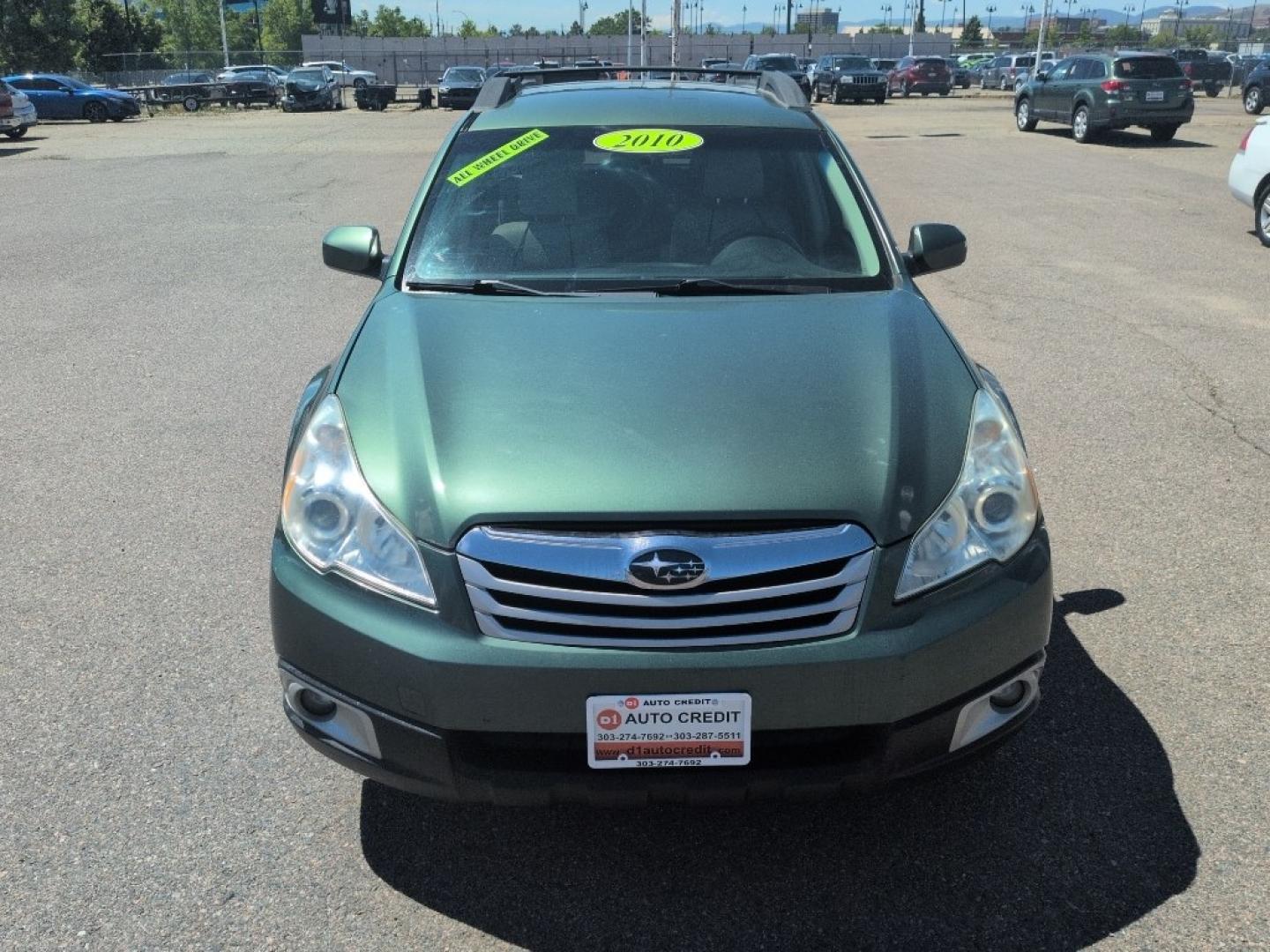 2010 GREEN Subaru Outback 2.5i Premium (4S4BRBBC7A3) with an 4 Cyl, 2.5L engine, Automatic transmission, located at 10890 W. Colfax Ave., Lakewood, CO, 80215, (303) 274-7692, 39.739914, -105.120132- Photo#1