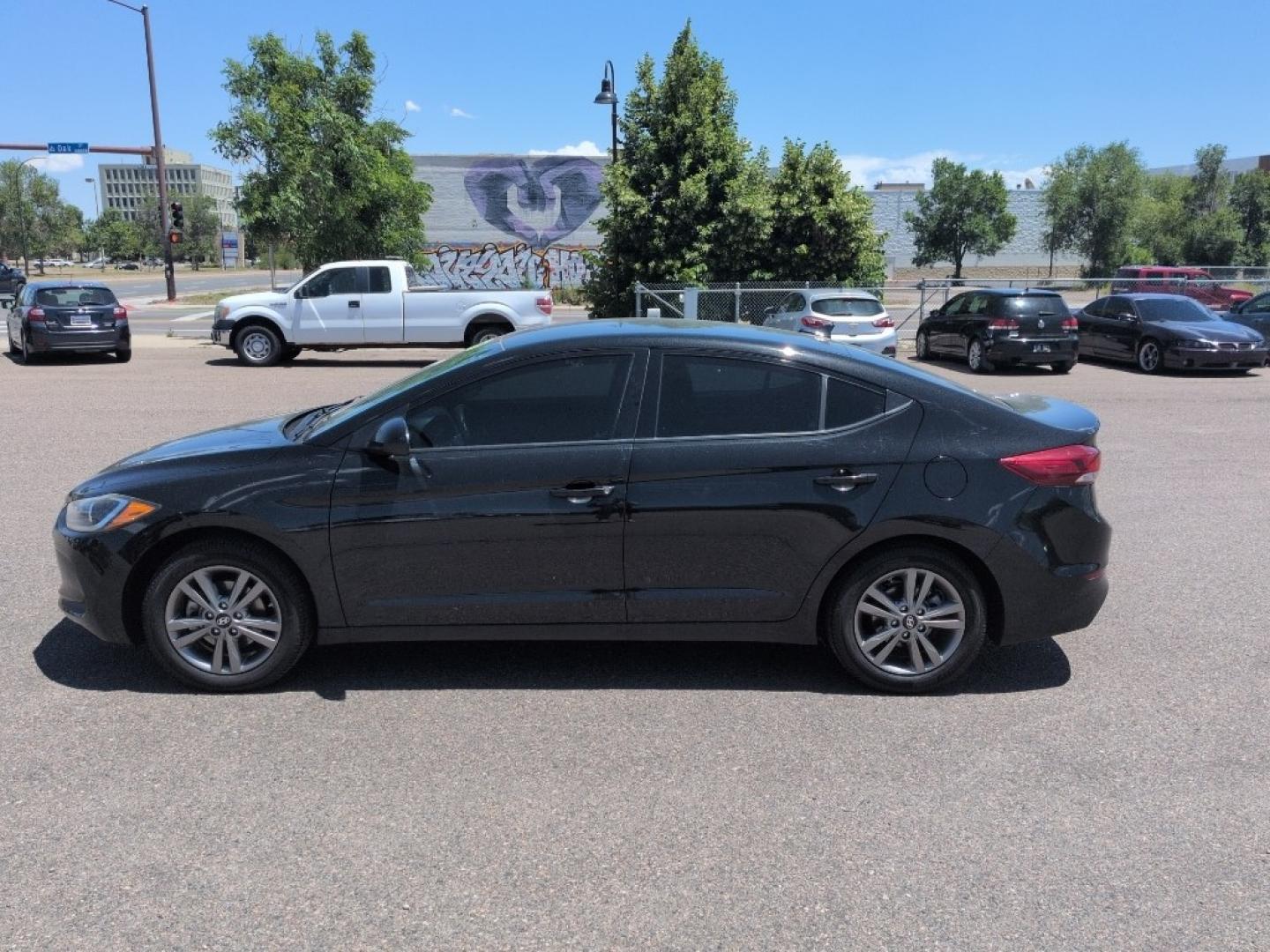 2018 BLACK Hyundai Elantra LIMITED (5NPD84LF8JH) with an 4 Cyl, 2.0L engine, Automatic transmission, located at 10890 W. Colfax Ave., Lakewood, CO, 80215, (303) 274-7692, 39.739914, -105.120132- Photo#7