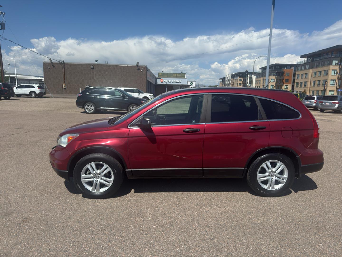 2010 RED Honda CR-V EX (5J6RE4H50AL) with an 4 Cyl, 2.4L engine, Automatic transmission, located at 10890 W. Colfax Ave., Lakewood, CO, 80215, (303) 274-7692, 39.739914, -105.120132- Photo#2
